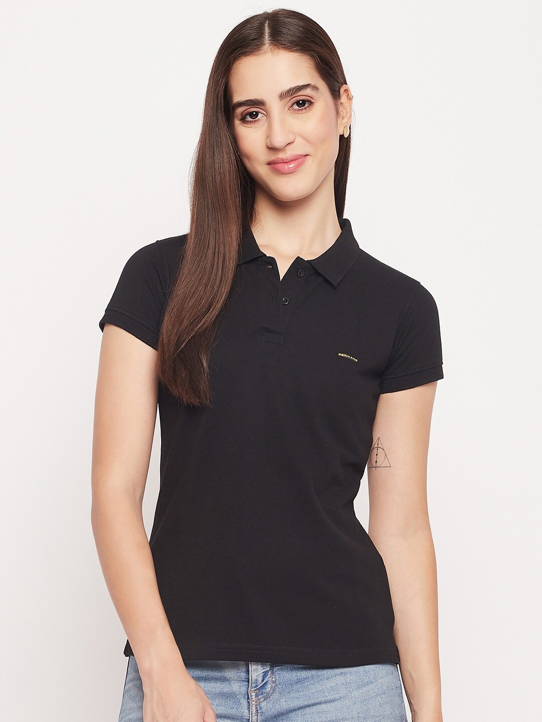 

Okane Polo Collar Short Sleeve T-shirt, Black