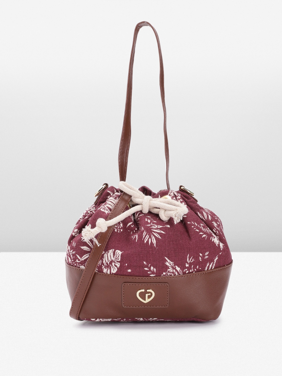 

Caprese KENDALL Floral Printed Sling Bag, Maroon