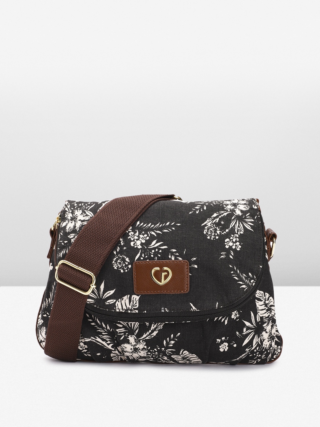 

Caprese KENDALL Floral Printed Sling Bag, Black