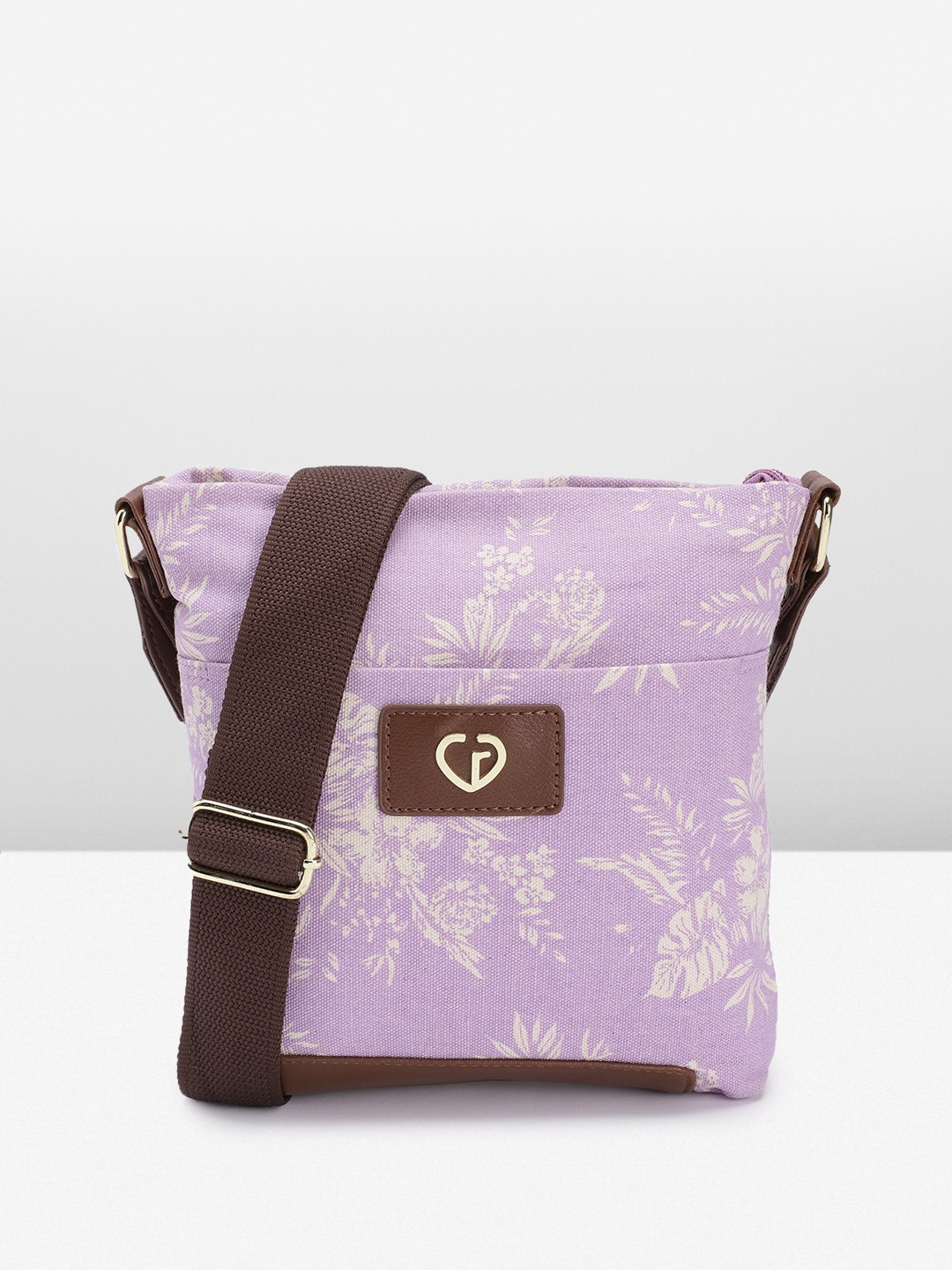 

Caprese Floral Print Regular Structured Canvas Sling Bag, Lavender