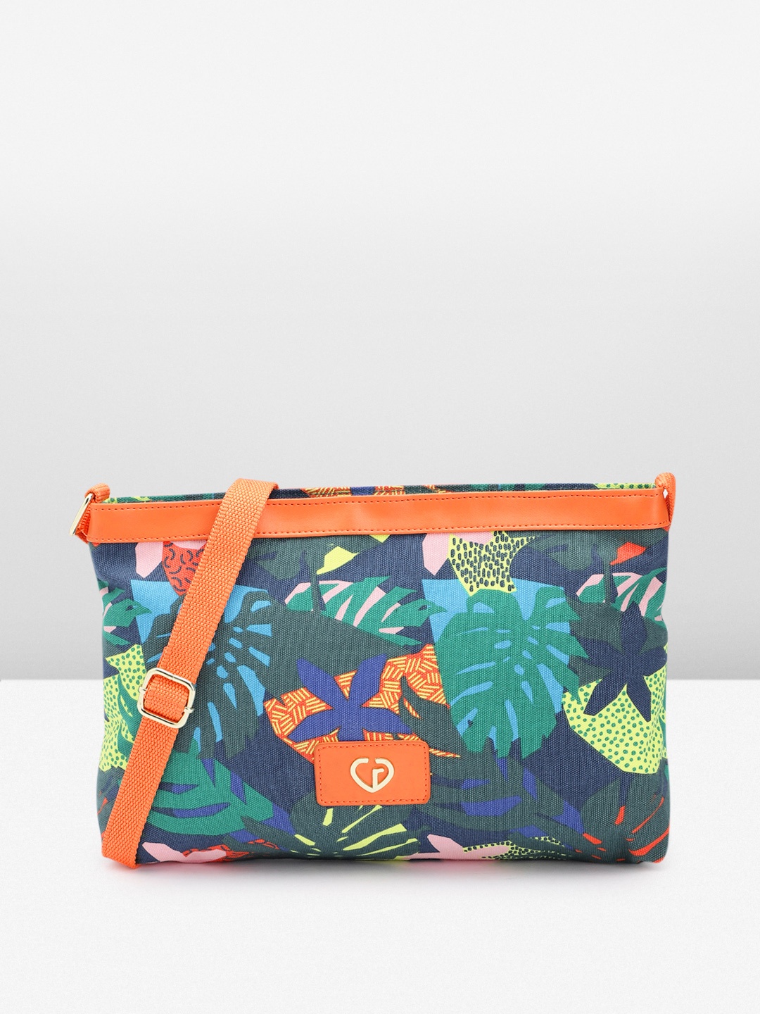 

Caprese Floral Printed Sling Bag, Olive