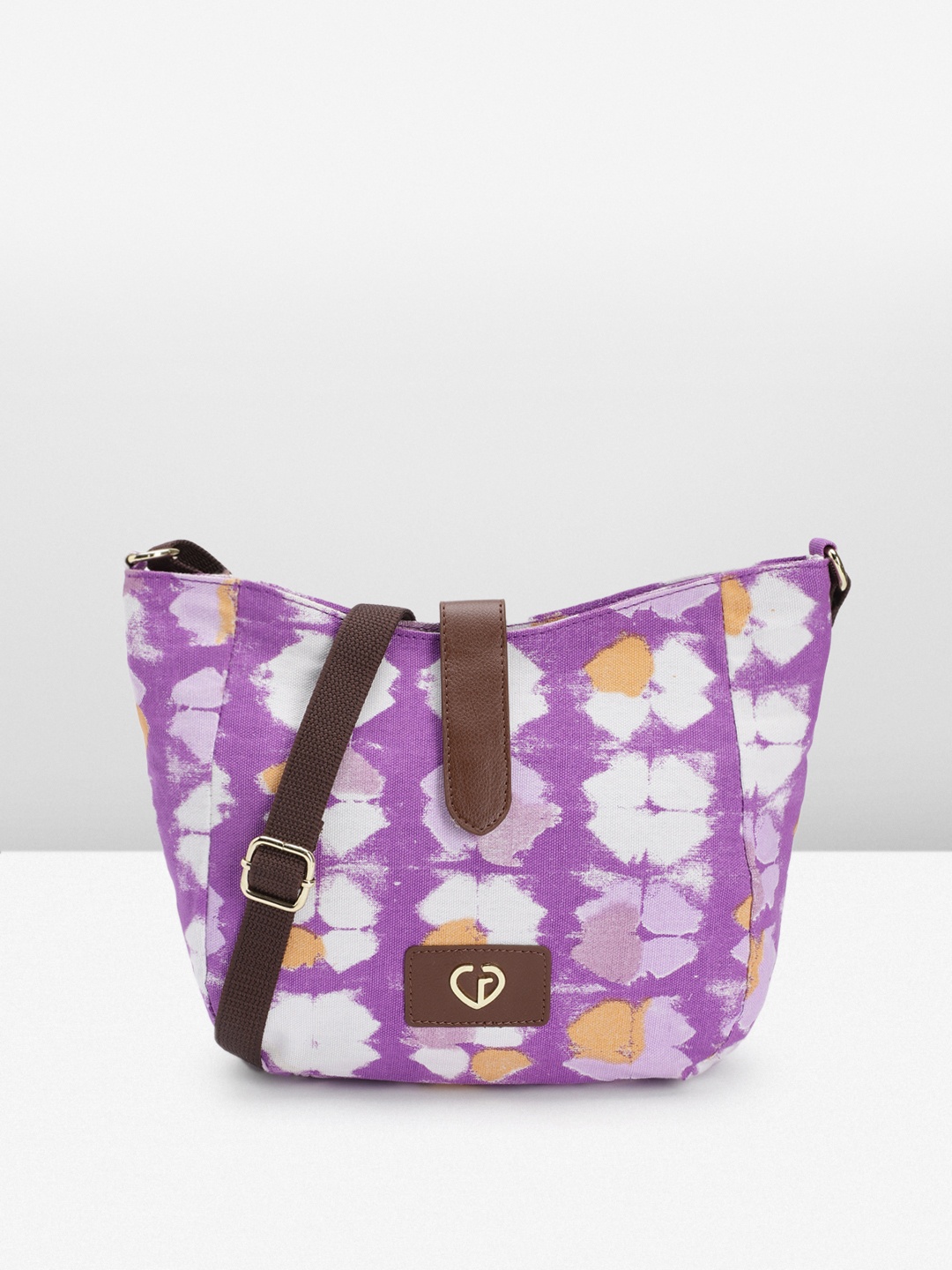 

Caprese Abstract Printed Sling Bag, Purple