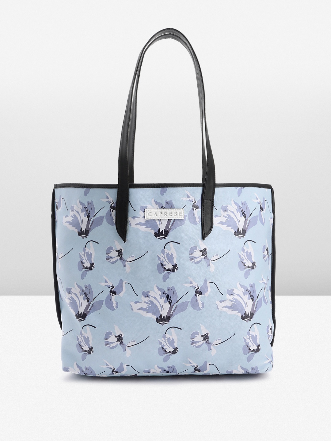 

Caprese Floral Printed Structured Shoulder Bag, Blue