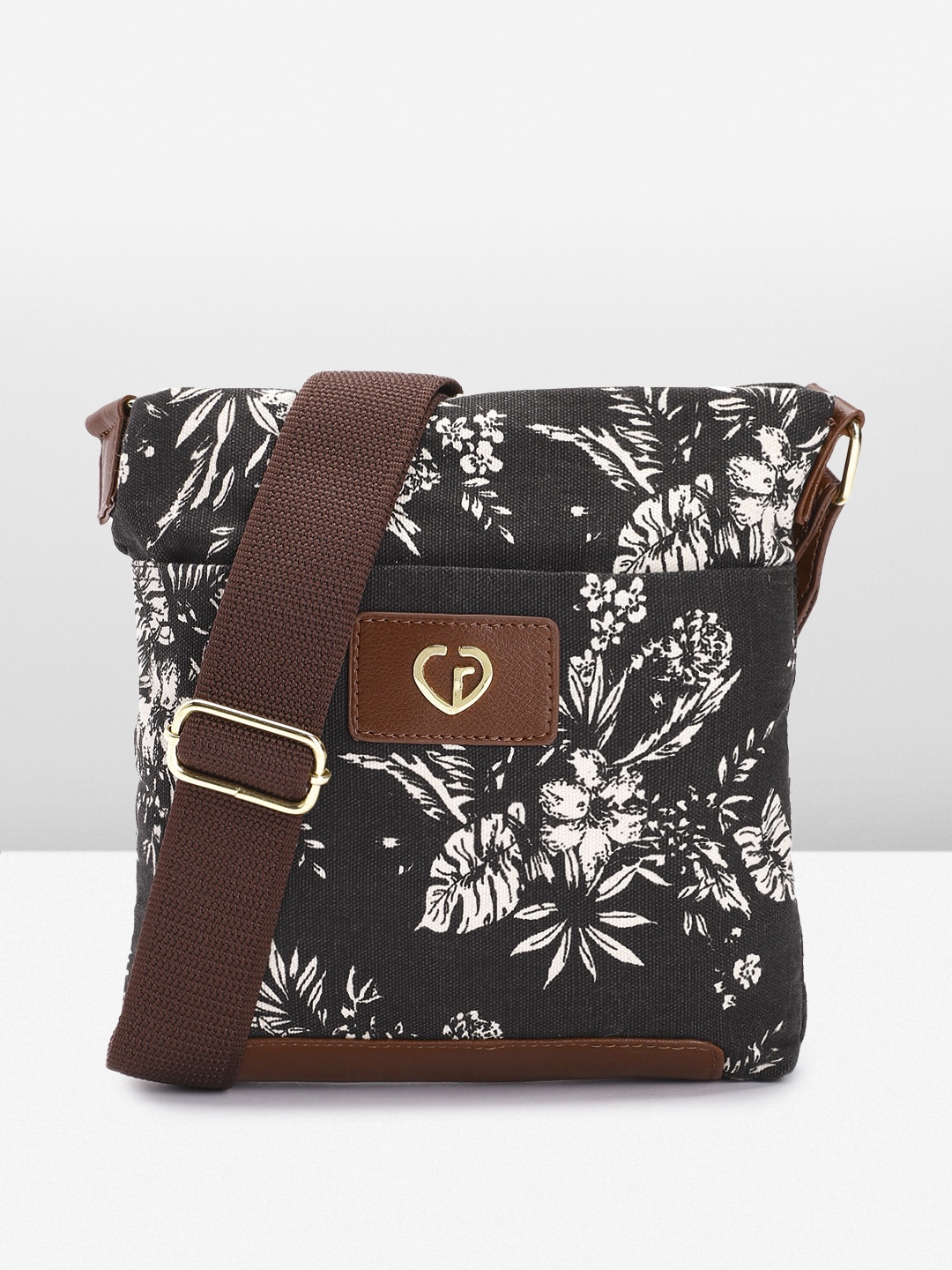 

Caprese KENDALL Floral Printed Sling Bag, Black