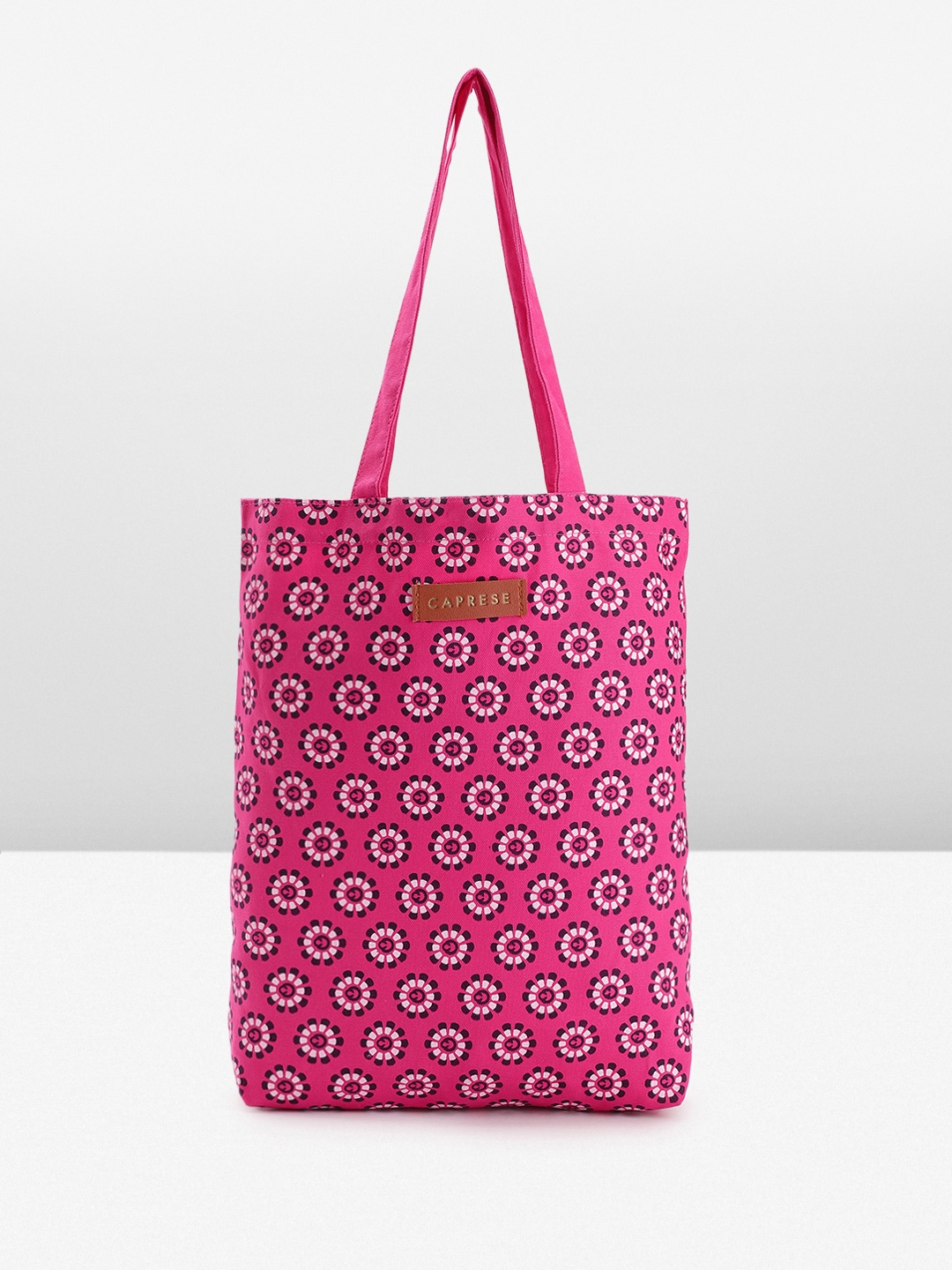 

Caprese Floral Printed Structured Tote Bag, Fuchsia