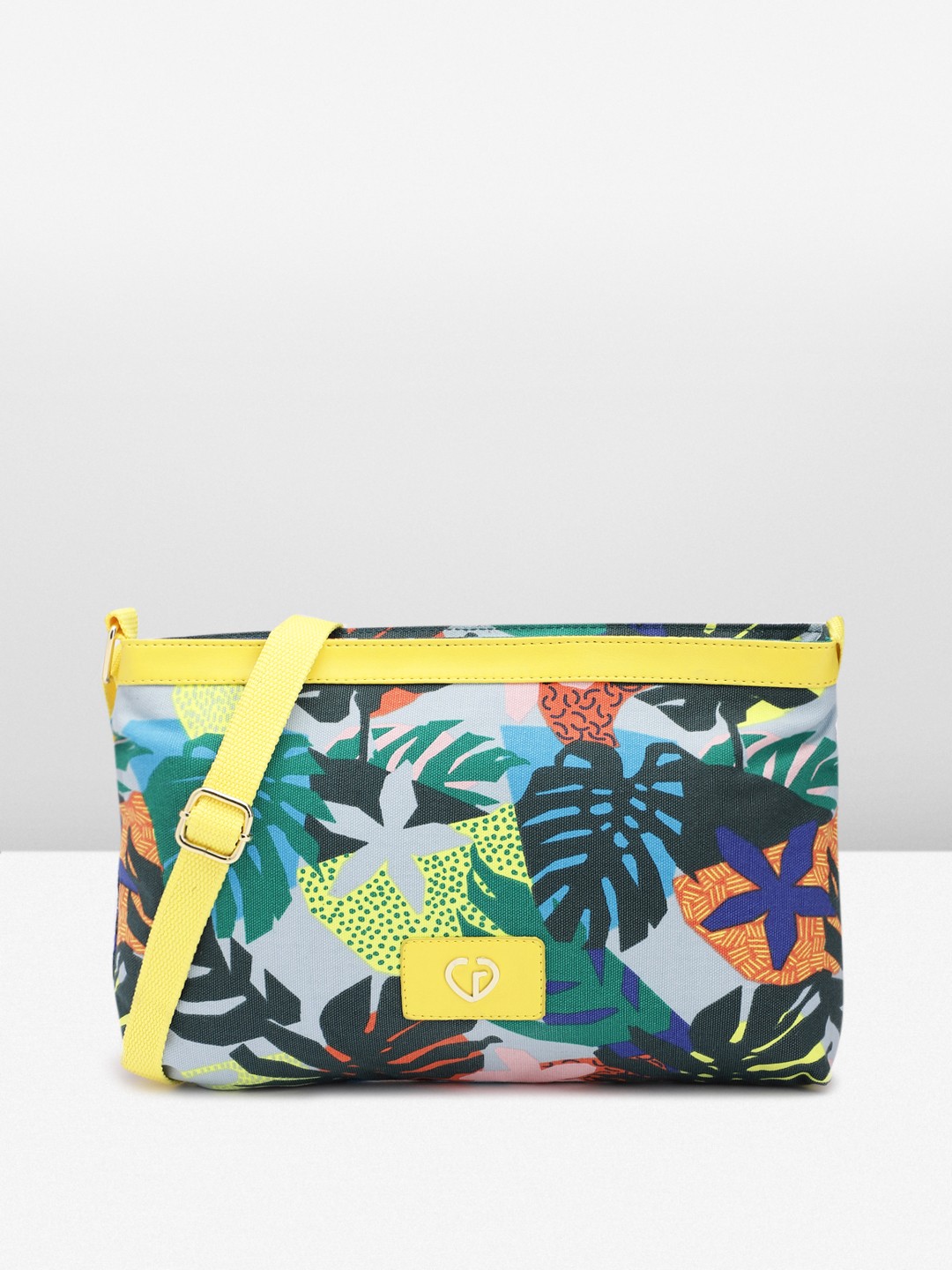 

Caprese Floral Printed Sling Bag, Grey