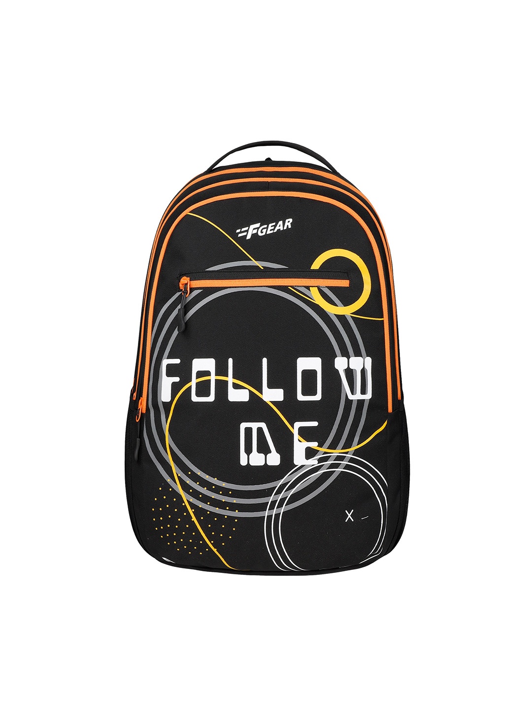 

F Gear Kids Follow Me Graphic Printed Backpack with Compression Straps, Black