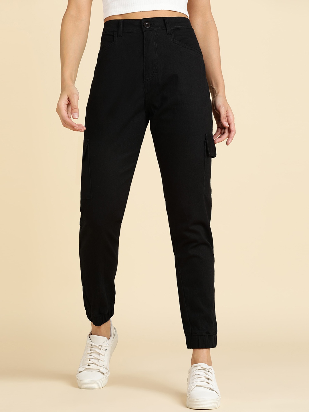 

MONTREZ Women Comfort Joggers Trousers, Black