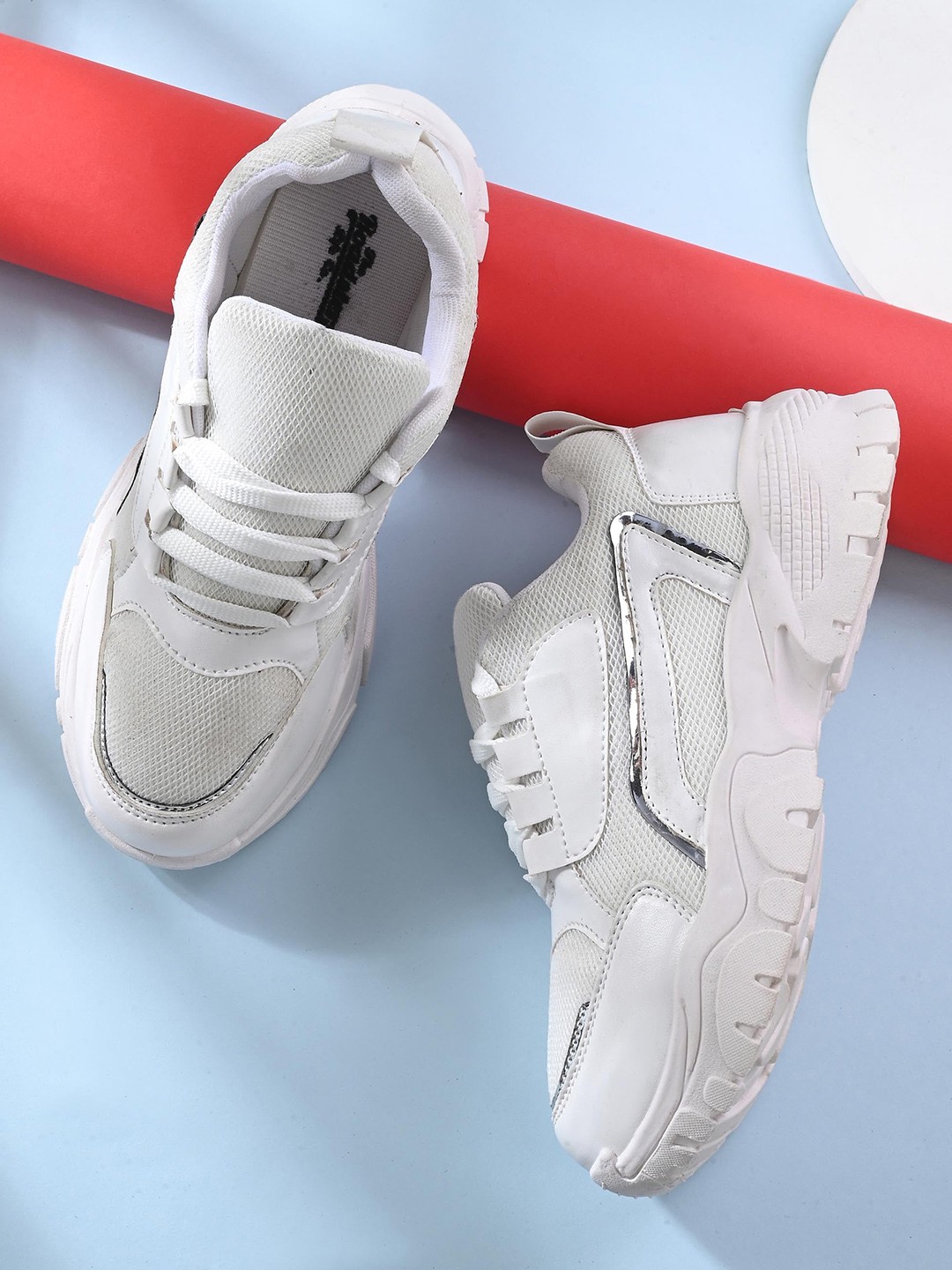 

The Roadster Lifestyle Co. Women White Woven Design Sneakers