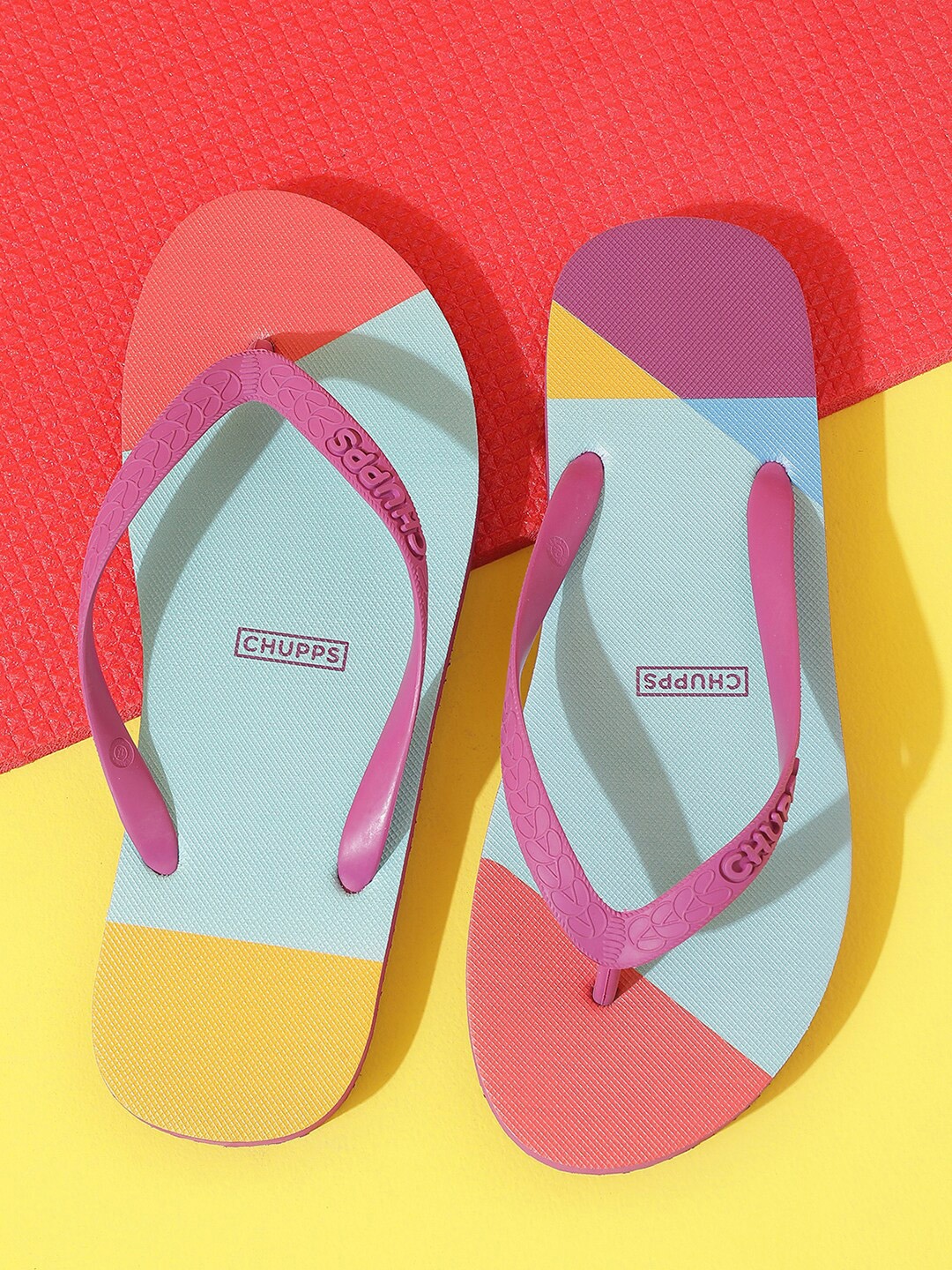 

CHUPPS Women Colourblocked Thong Flip-Flops, Purple