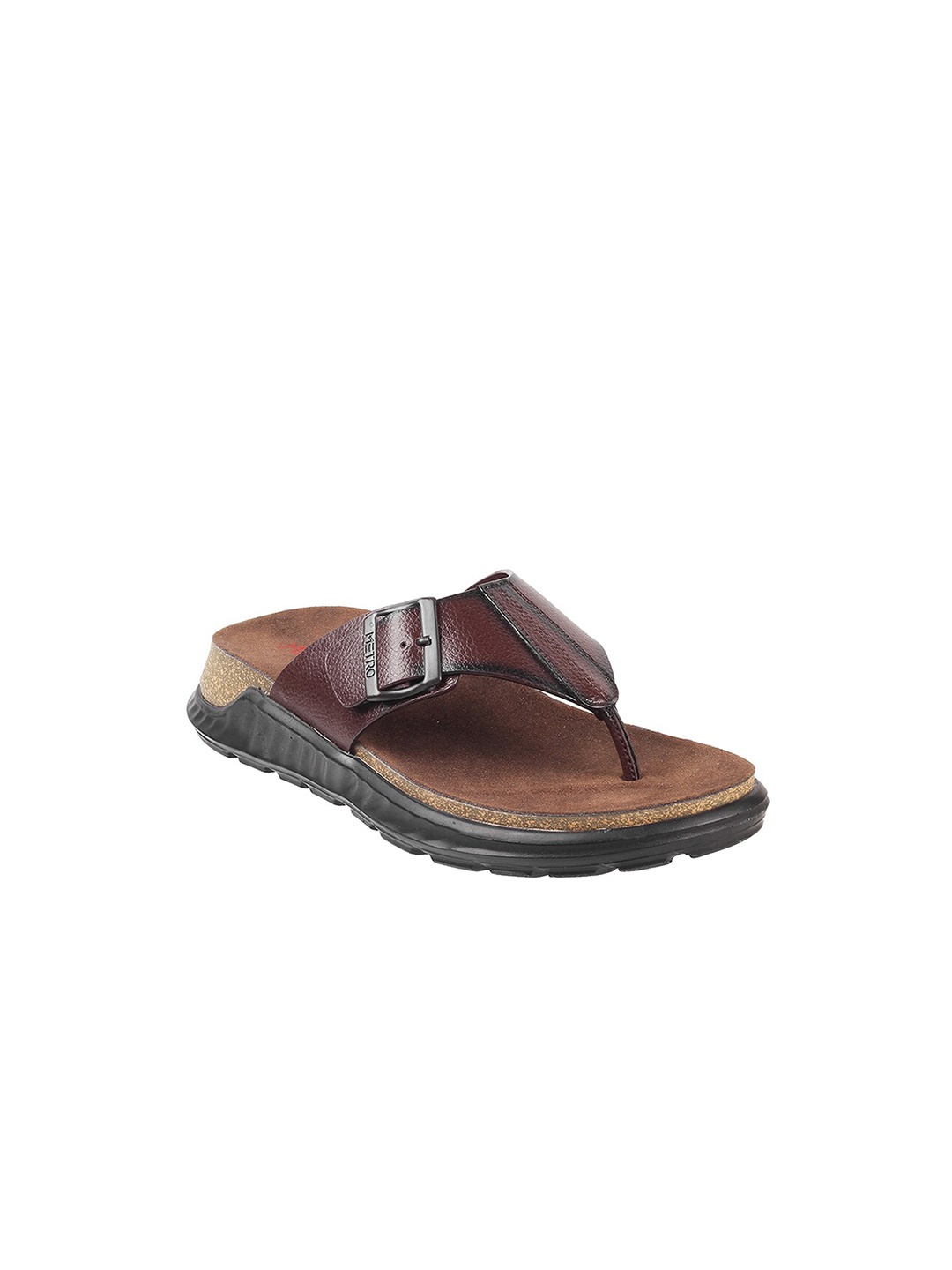 

Metro Men Open Toe Comfort Sandals With Buckle Detail, Brown