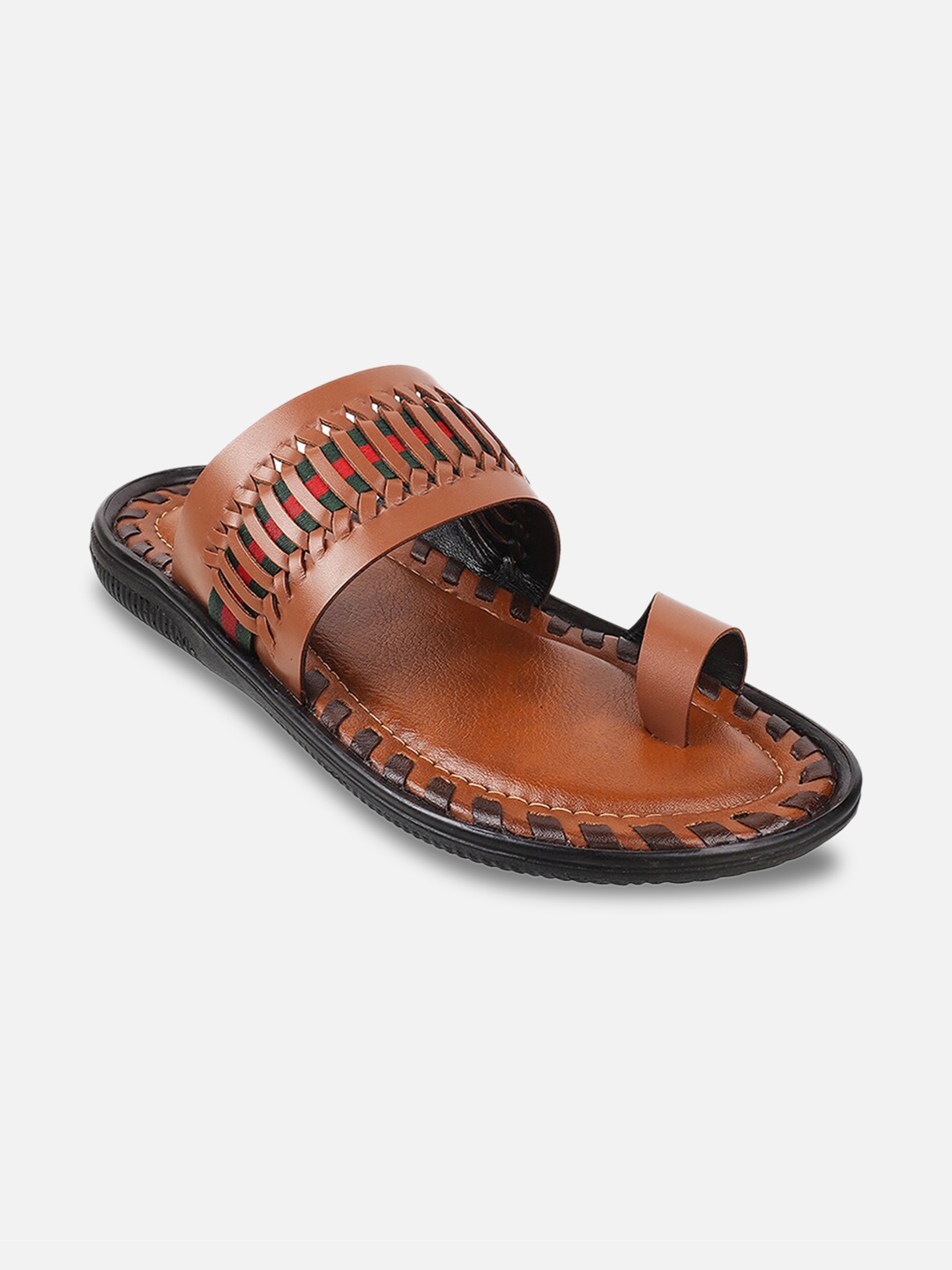

Metro Men Textured Open One Toe Leather Comfort Sandals, Tan