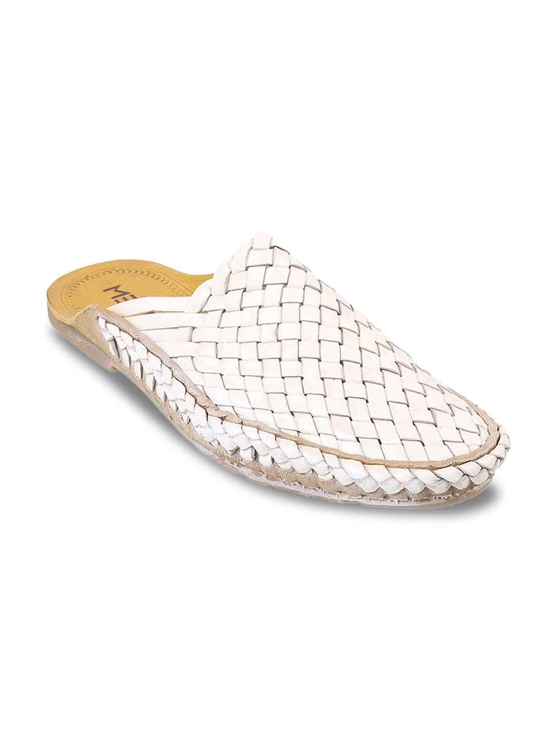 

Metro Men Braided Leather Shoe-Style Sandals, White