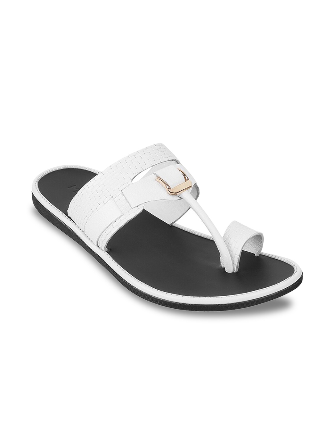 

Metro Men Open One Toe Leather Comfort Sandals, White