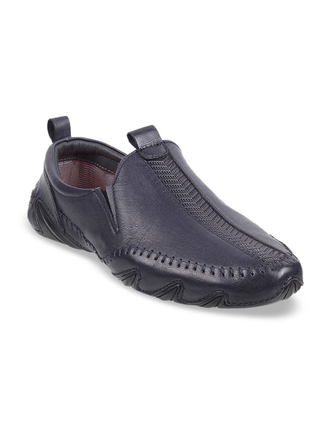 

Metro Men Textured Leather Loafers, Navy blue
