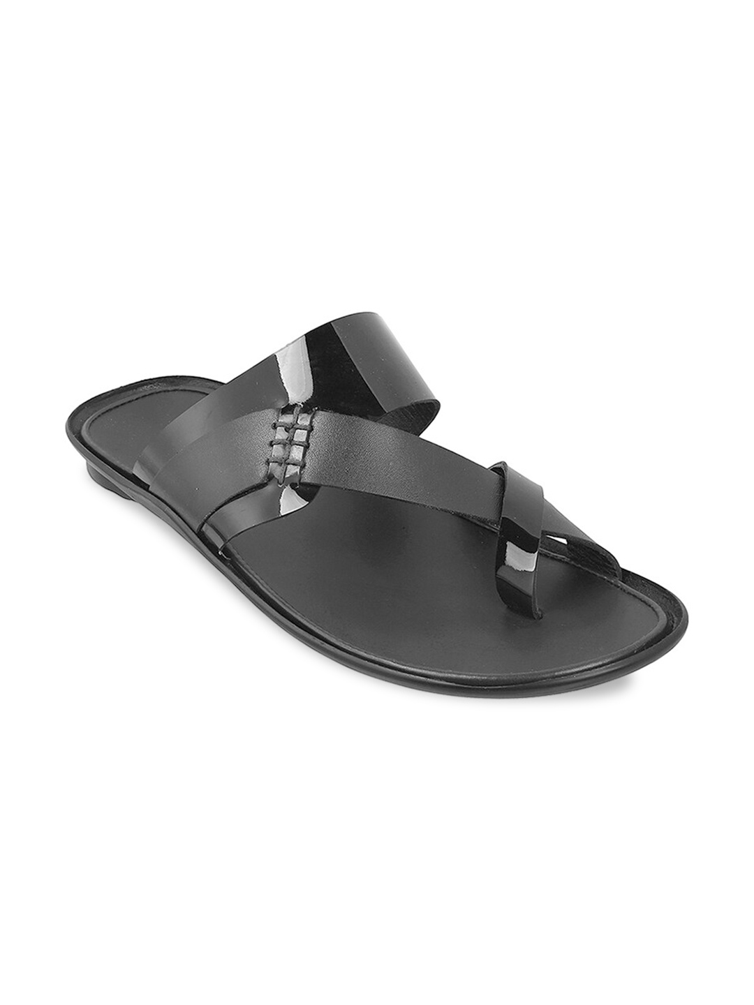 

Metro Men Open One Toe Leather Comfort Sandals, Black