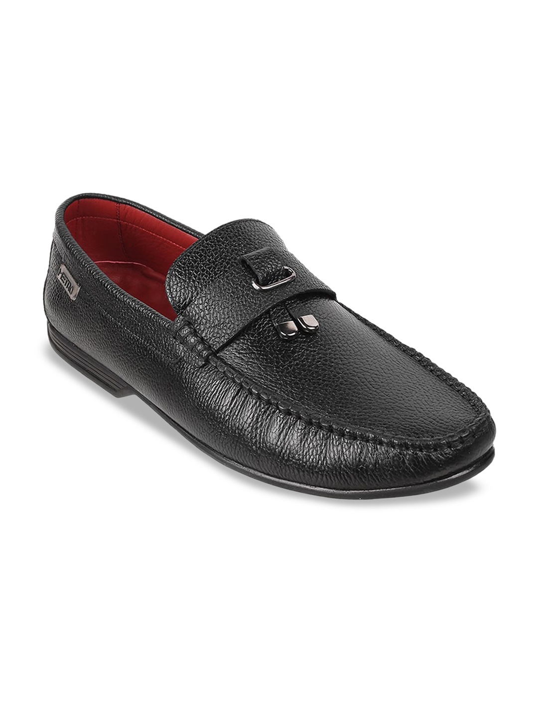 

Metro Men Textured Leather Loafers, Black