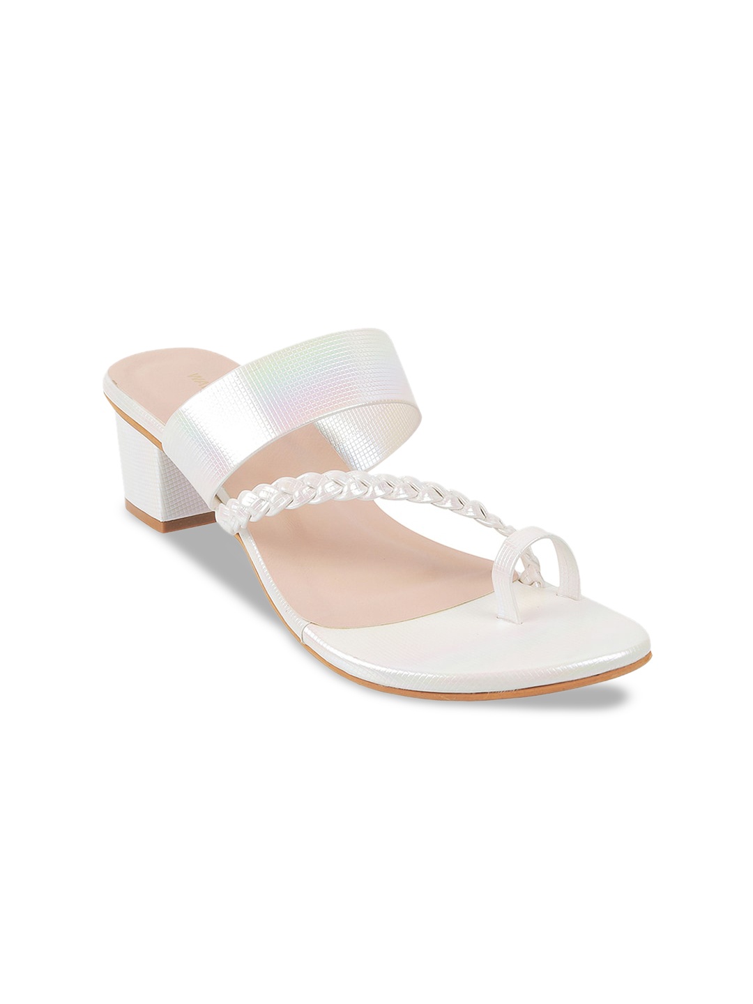 

WALKWAY by Metro Open One Toe Braided Block Heels, White