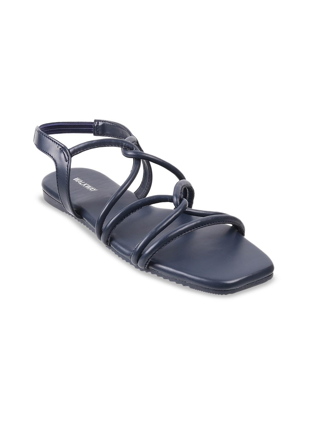 

WALKWAY by Metro Women Open Toe Flats With Backstrap, Navy blue