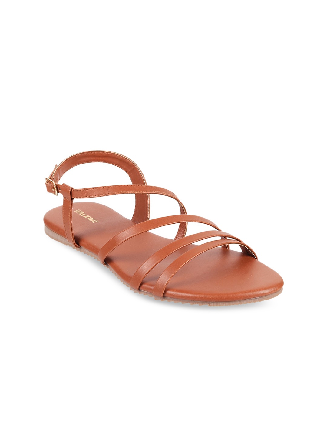 

WALKWAY by Metro Women Open Toe Flats With Backstrap, Tan