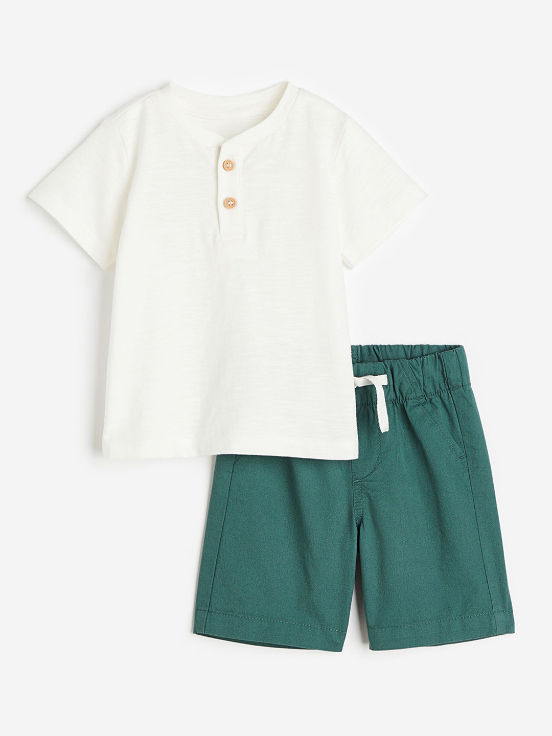 

H&M Boys 2-Piece Pure Cotton Set, Green