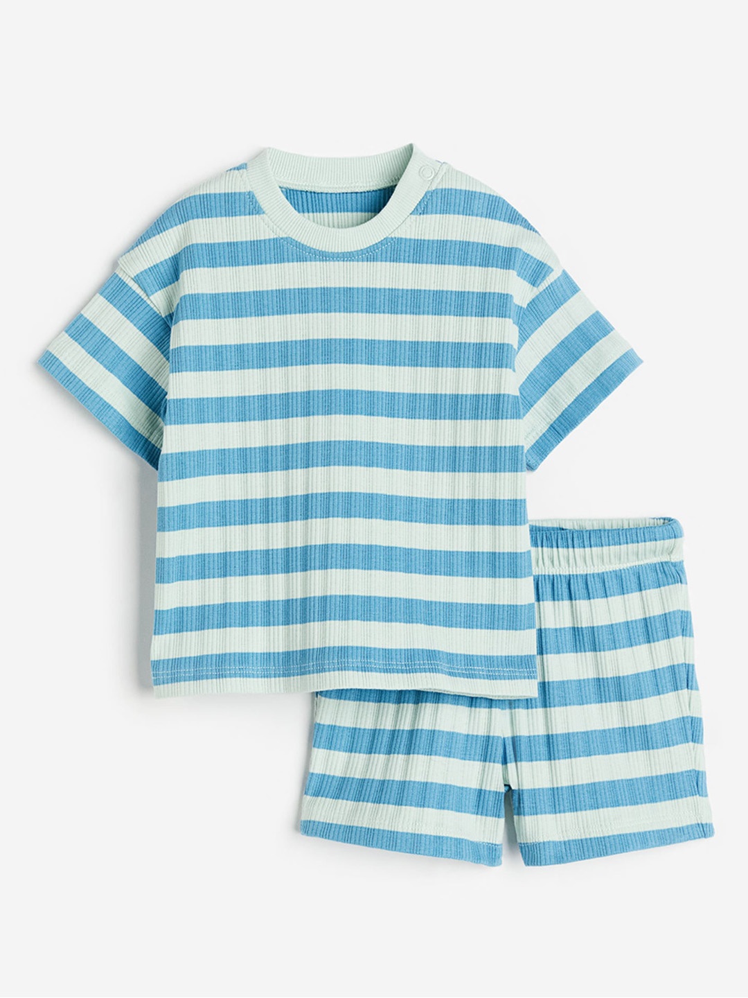 

H&M Boys 2-Piece Ribbed Cotton Set, Blue