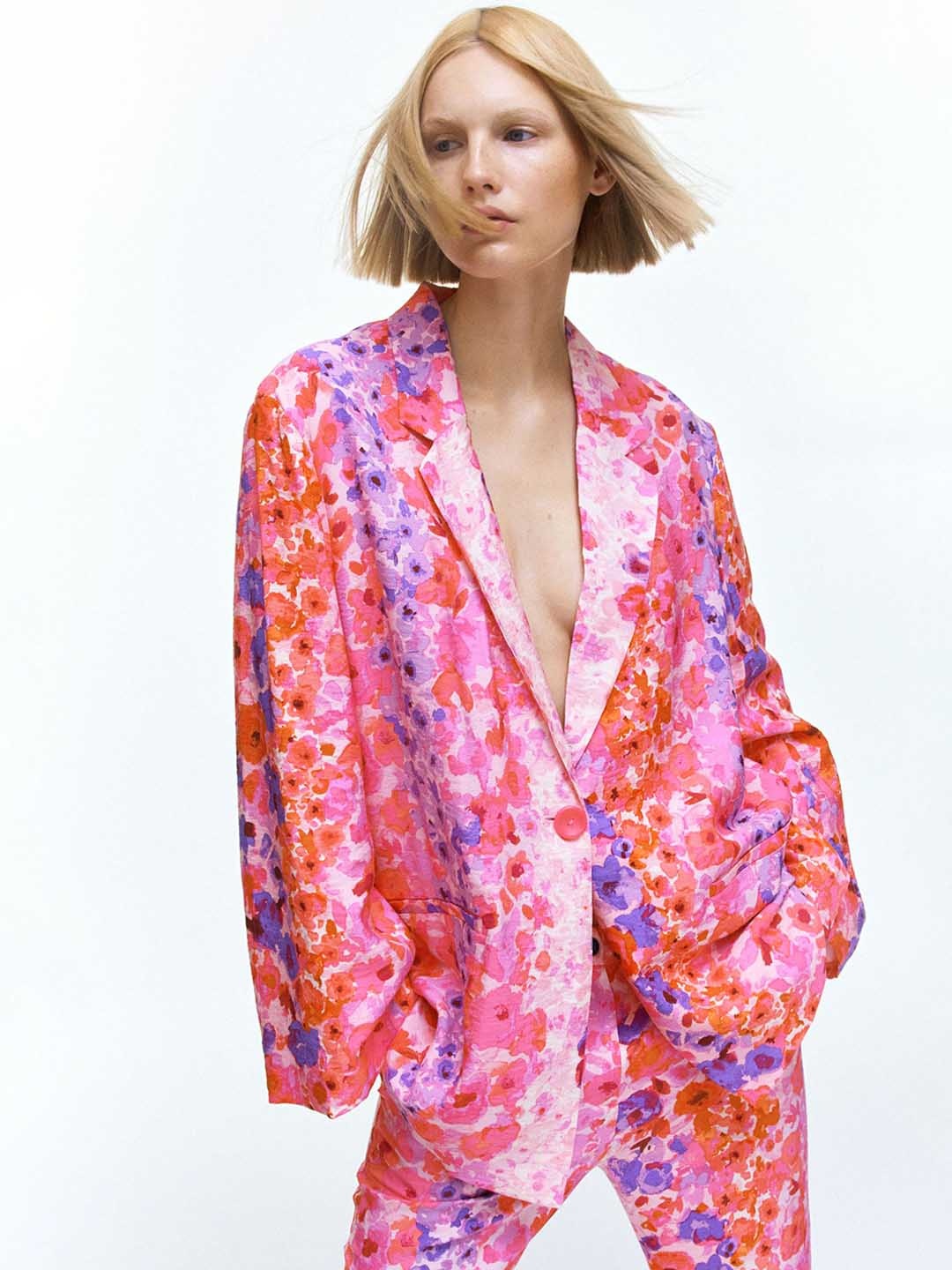 

H&M Oversized Blazer, Pink