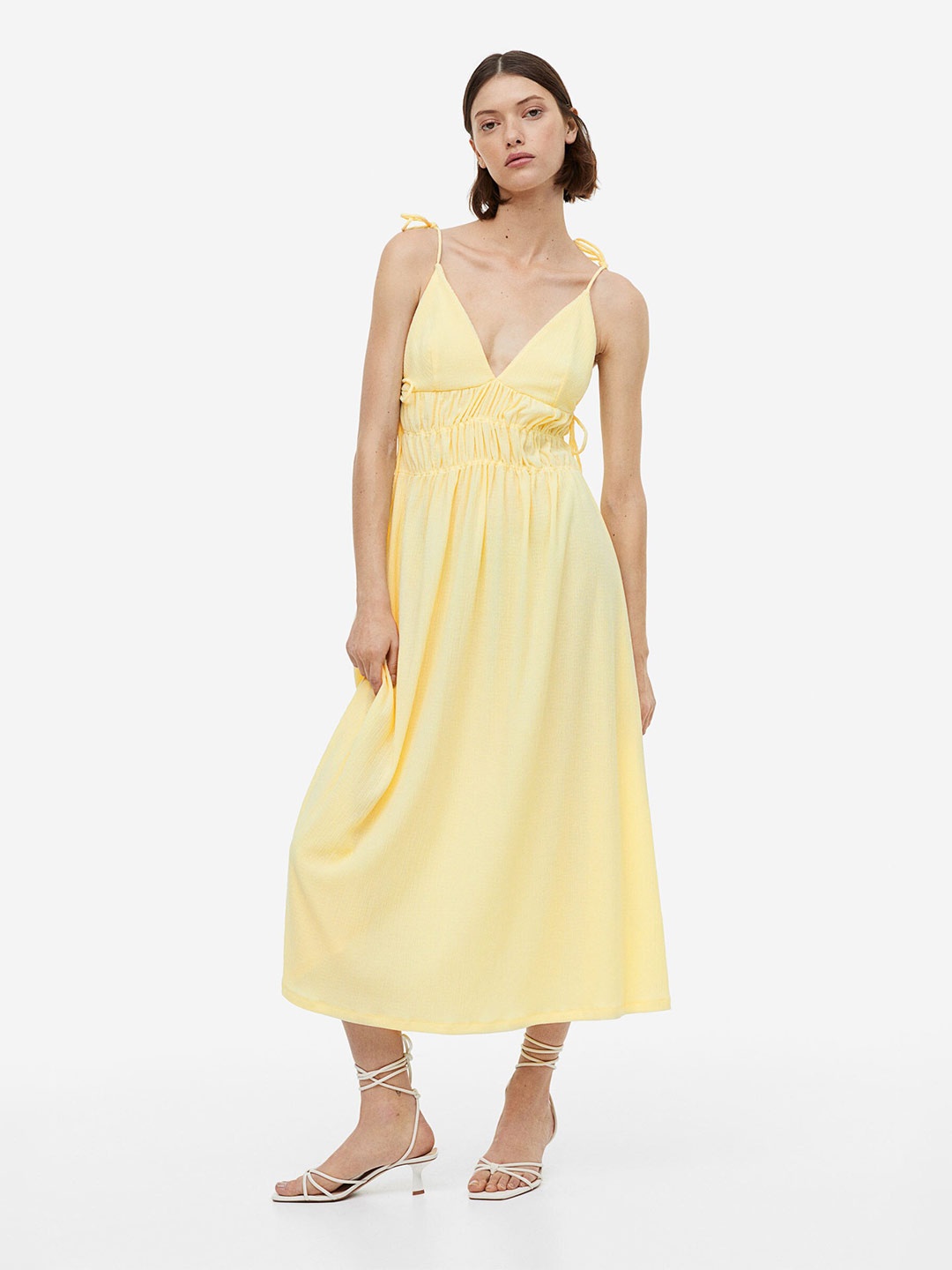 

H&M Tie-Detail Dress, Yellow