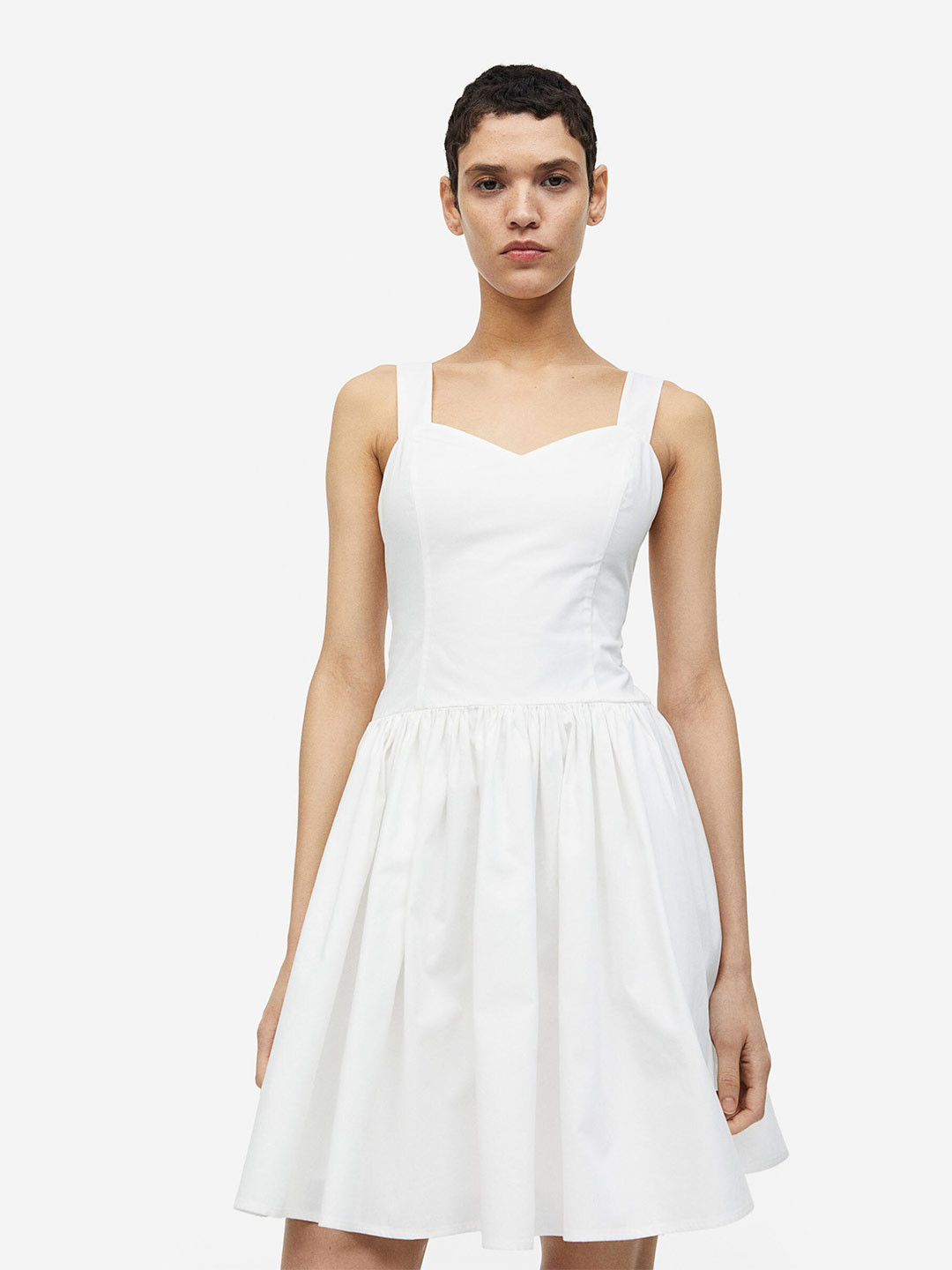 

H&M Tie-Detail Pure Cotton Dress, White