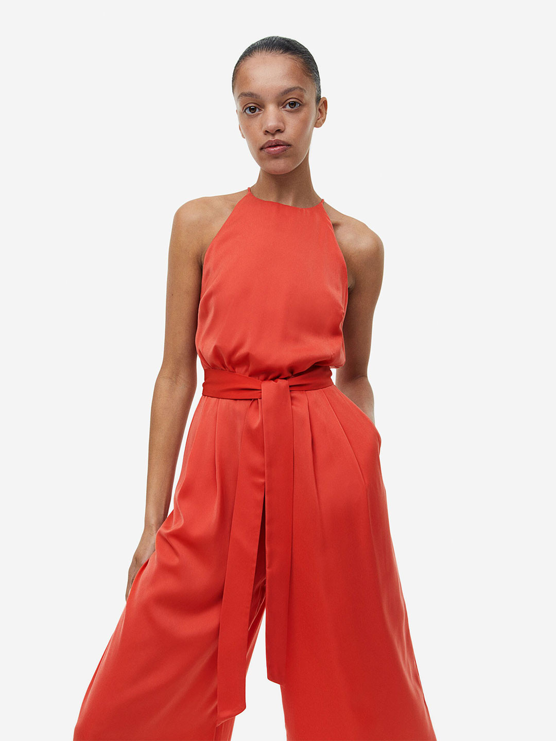 

H&M Satin Jumpsuit, Red