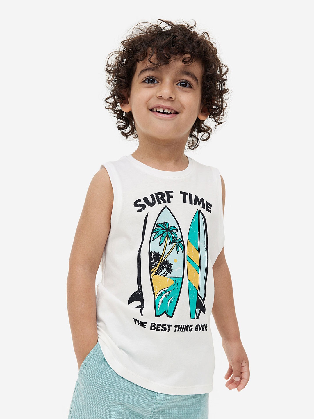 

H&M Boys 3-Pack Pure Cotton Vest Tops, White