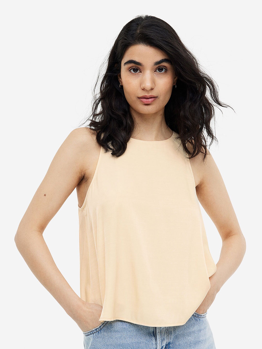 

H&M MAMA Satin Nursing Top, Cream