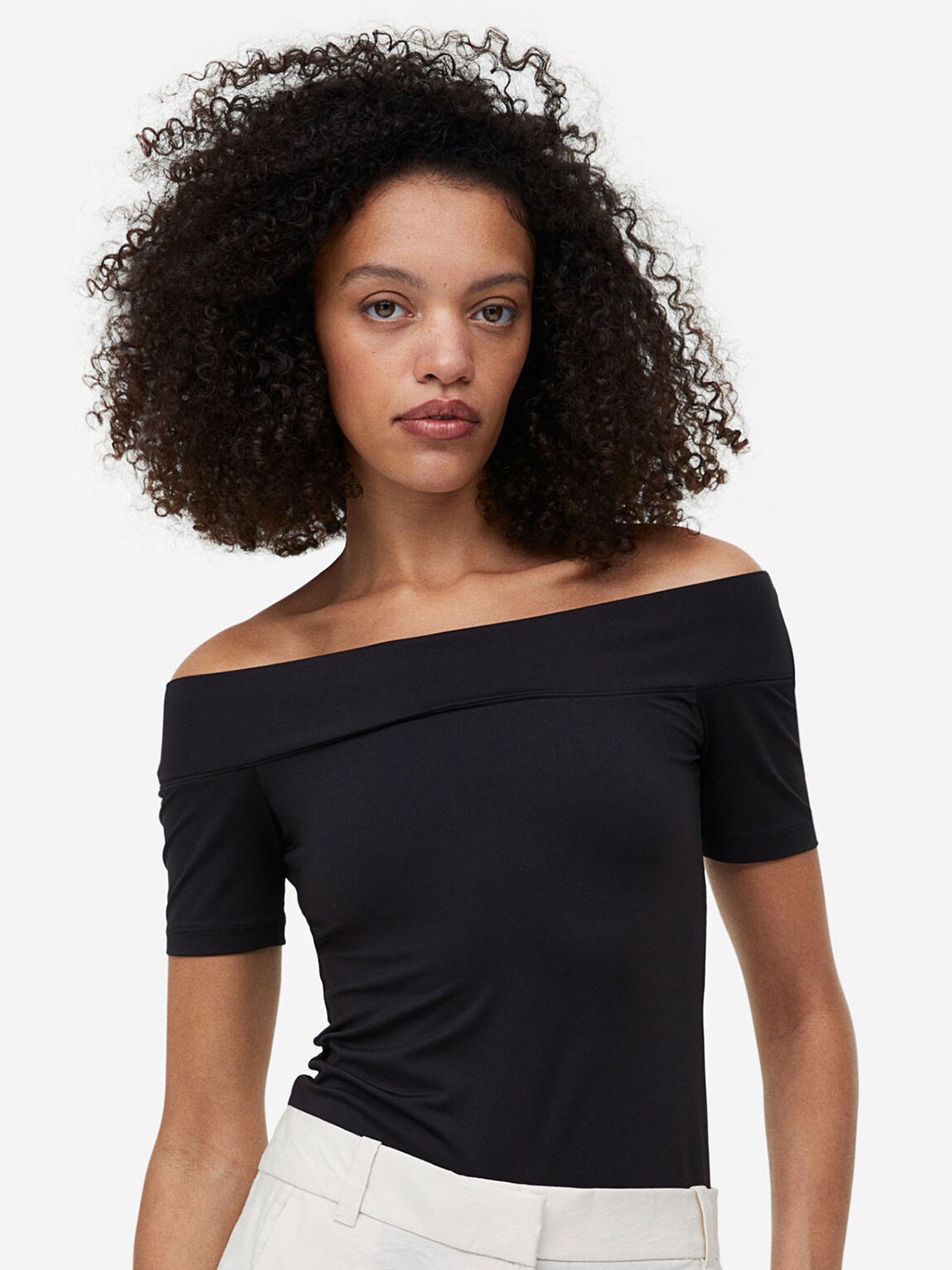 

H&M Off-The-Shoulder Top, Black
