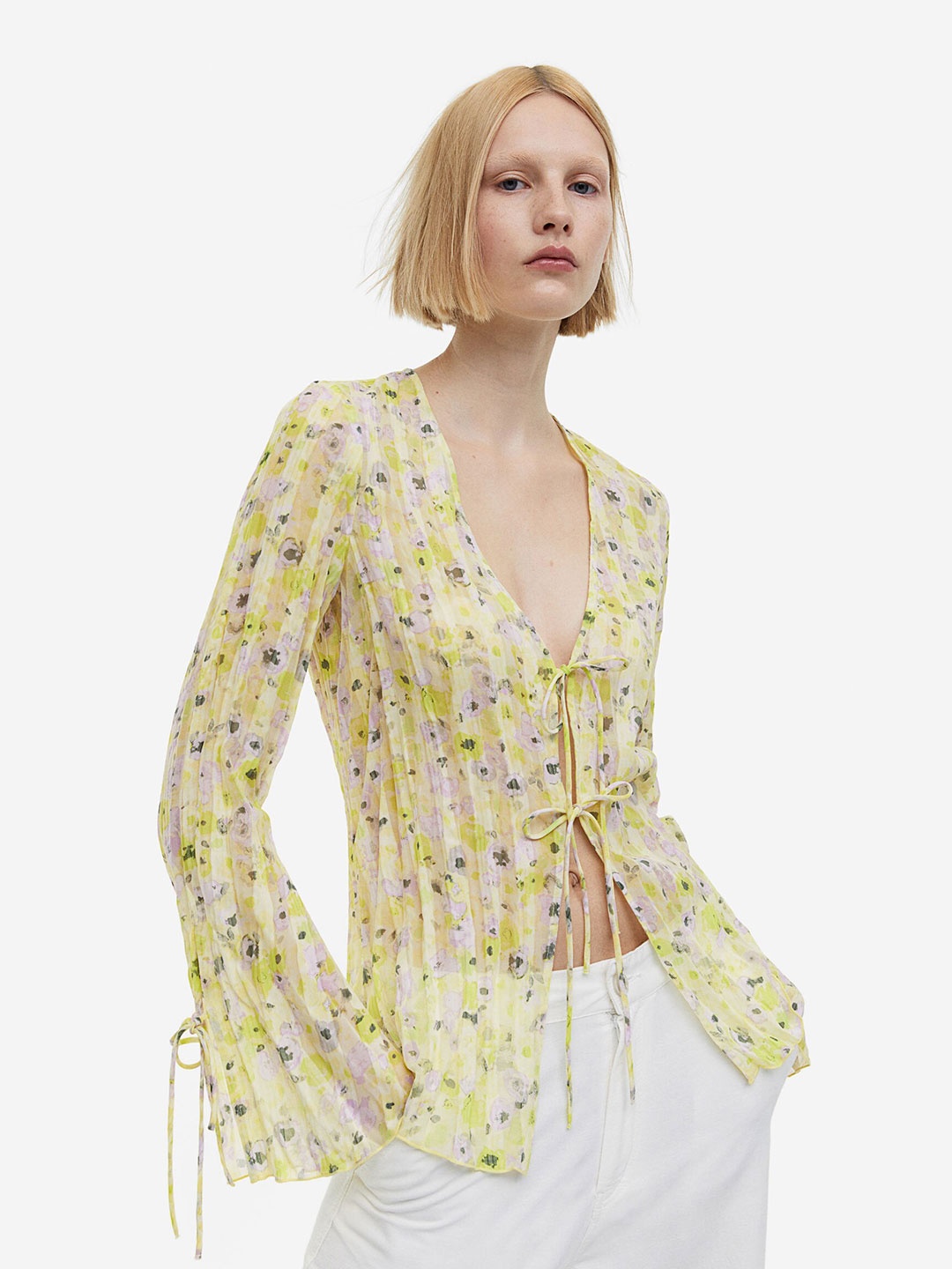 

H&M Sheer Blouse, Yellow