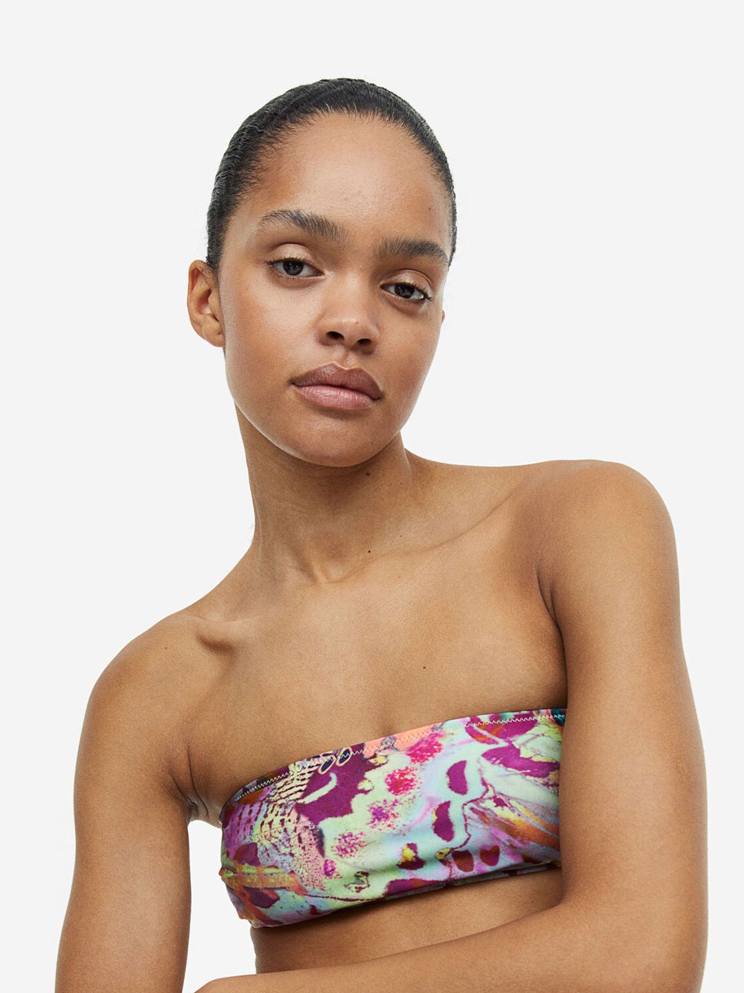 

H&M Padded Bandeau Bikini Top, Purple