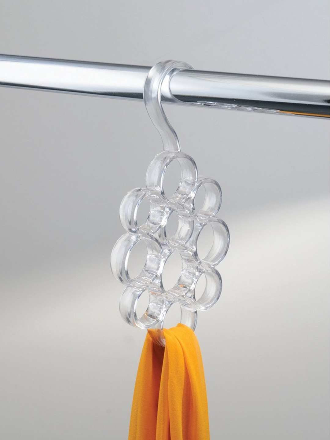 

INTERDESIGN Clarity 10 Loop Scarf Holder Hanger, White