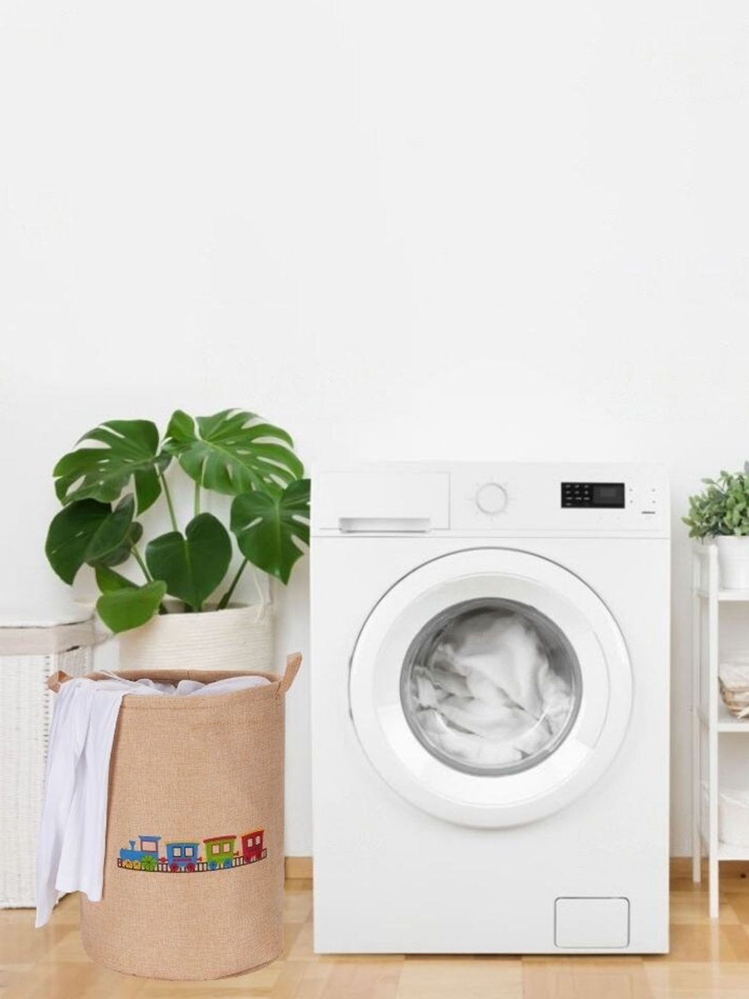 Black gold Beige Printed Foldable Laundry Bag