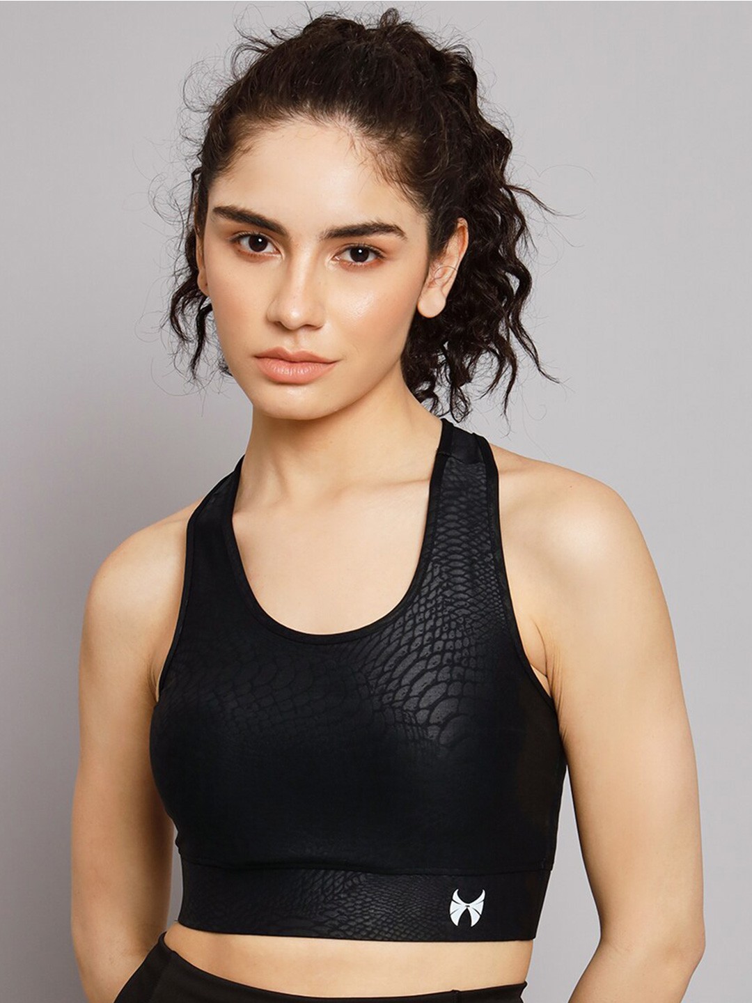 

skyria Abstract Full Coverage Rapid-Dry Sports Bra, Black