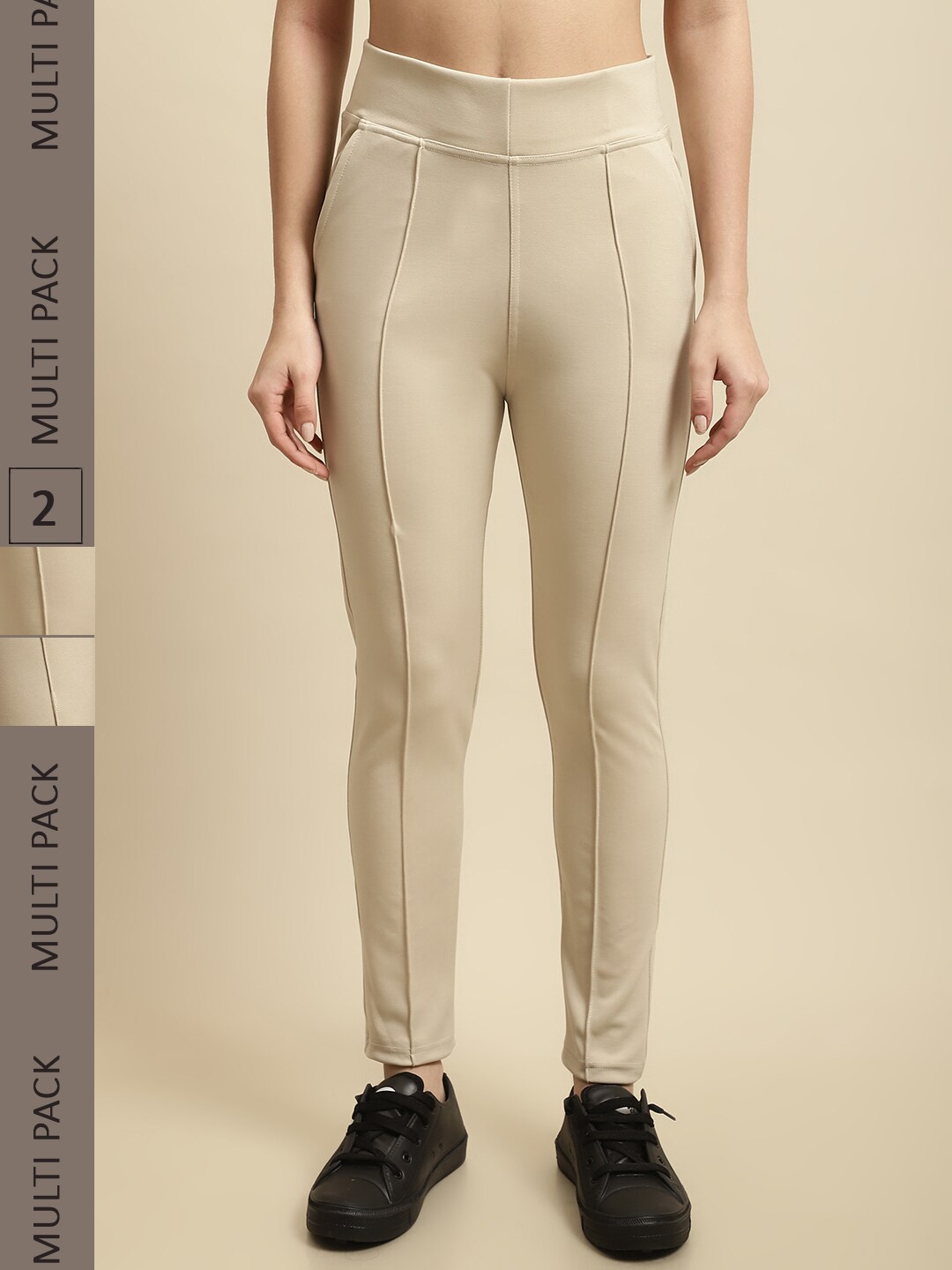 

TAG 7 Pack Of 2 Skinny-Fit Treggings, Nude