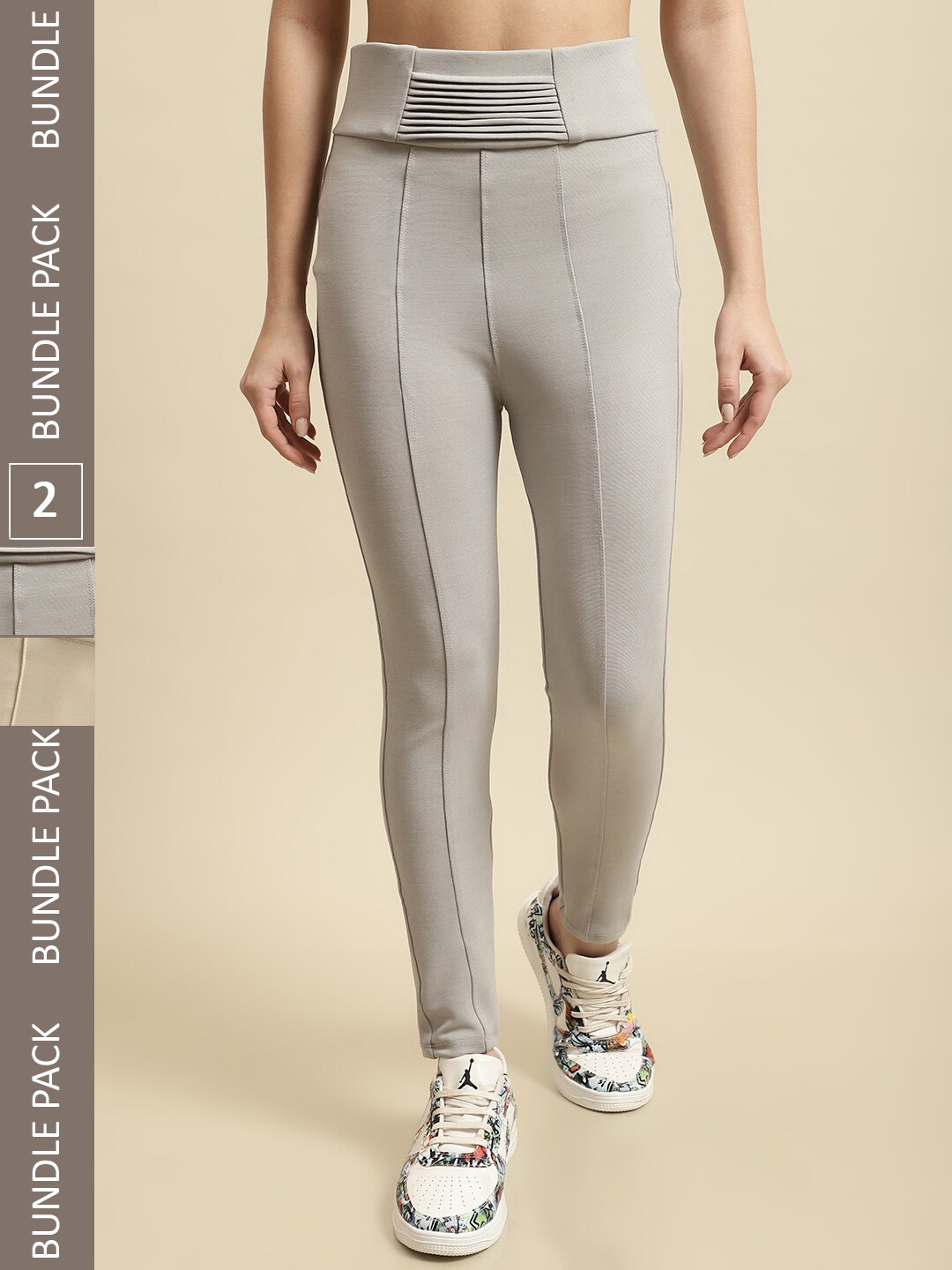 

TAG 7 Pack Of 2 Skinny Fit Jeggings, Nude