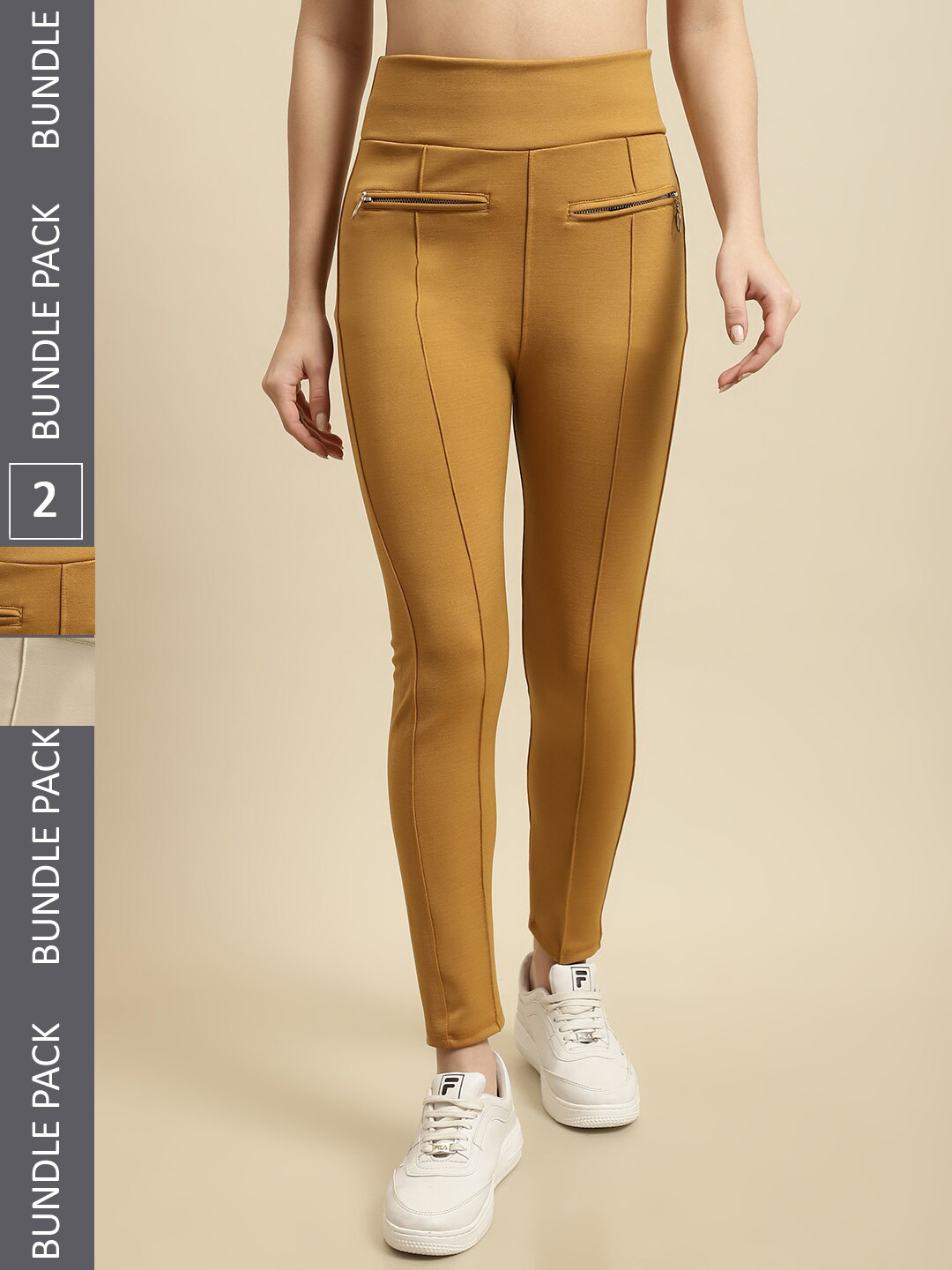 

TAG 7 Pack Of 2 Skinny Fit Jeggings, Nude
