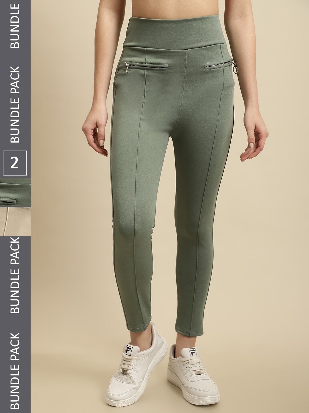 

TAG 7 Pack Of 2 Slip-On Skinny-Fit Jeggings, Nude