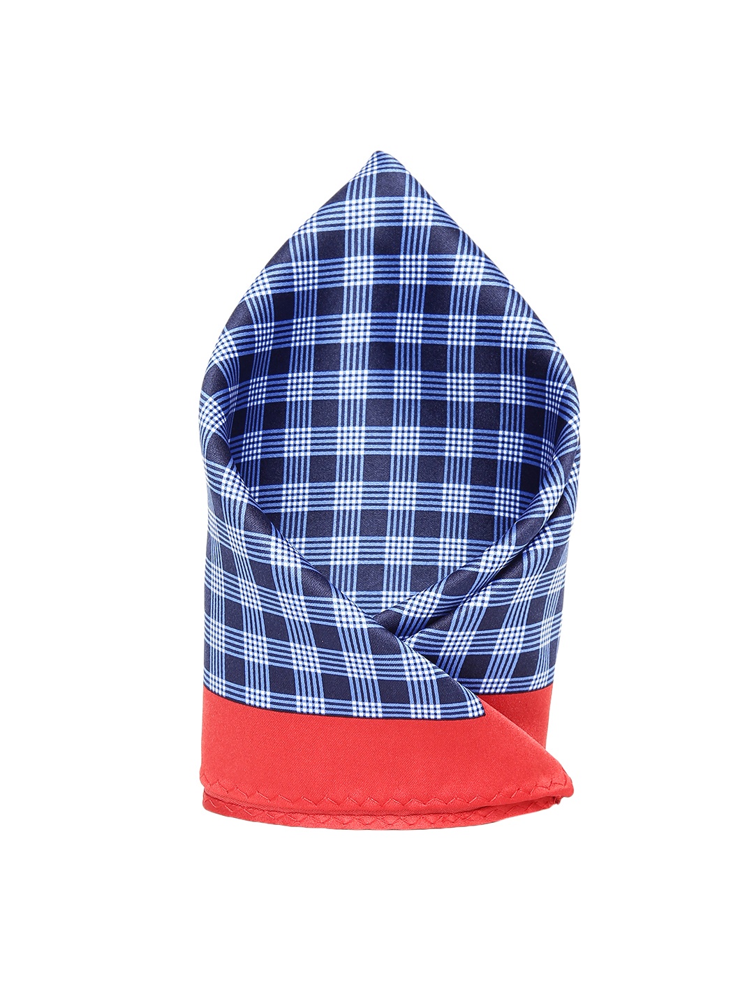 

Alvaro Castagnino Blue & Red Checked Pocket Square