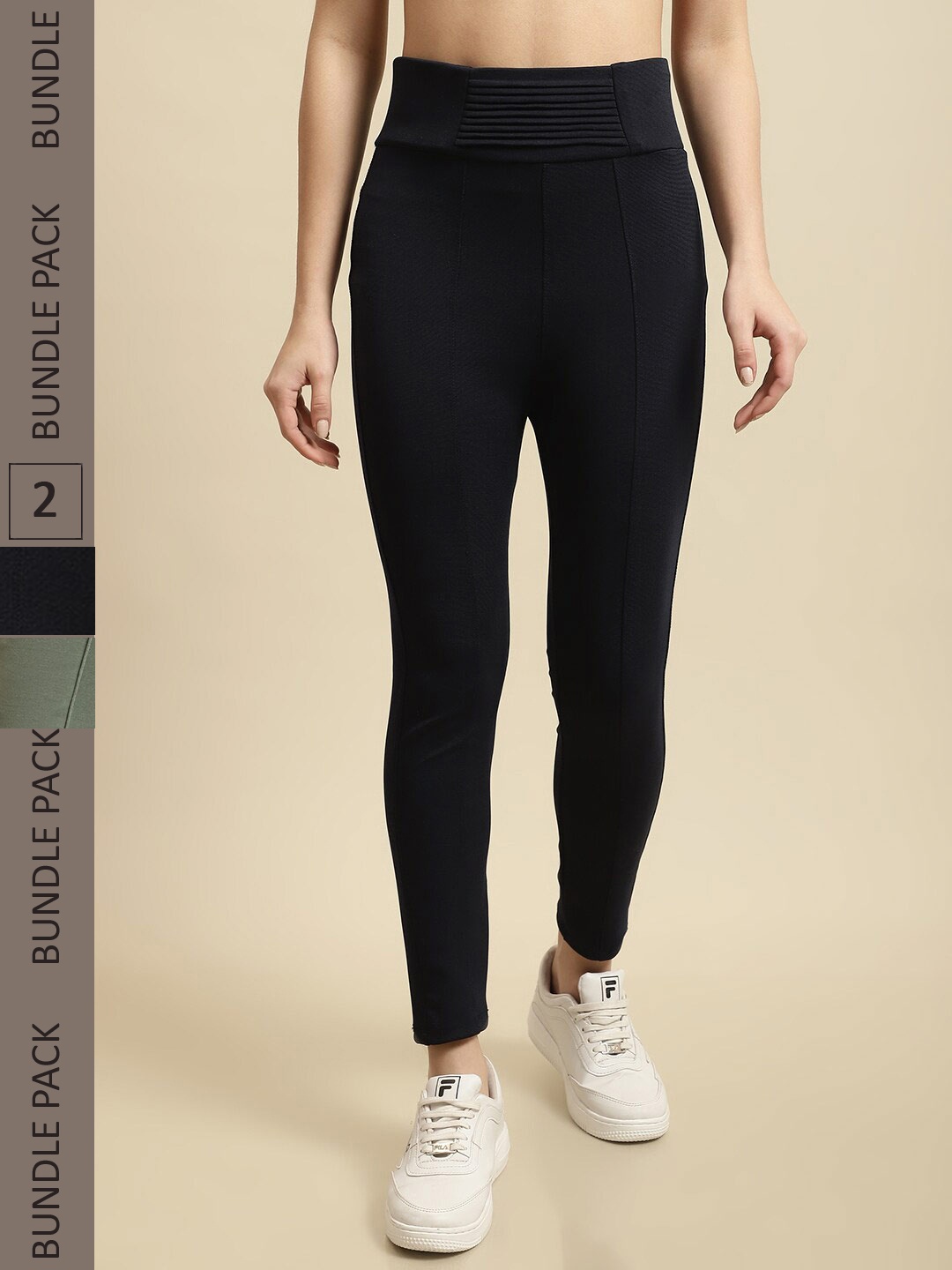 

TAG 7 Pack Of 2 Skinny Fit Jeggings, Olive