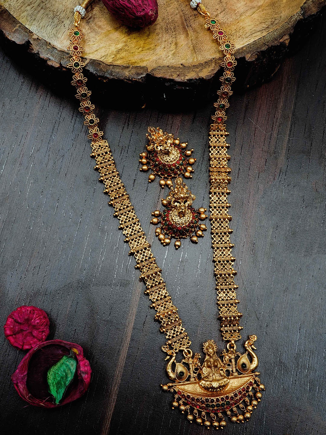 

GRIIHAM Gold-Plated CZ-Studded Long Jewellery Set