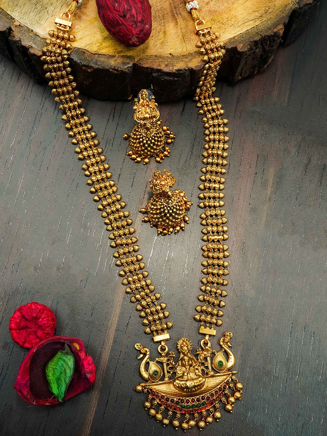 

GRIIHAM Gold-Plated CZ Stone Studded Jewellery Set