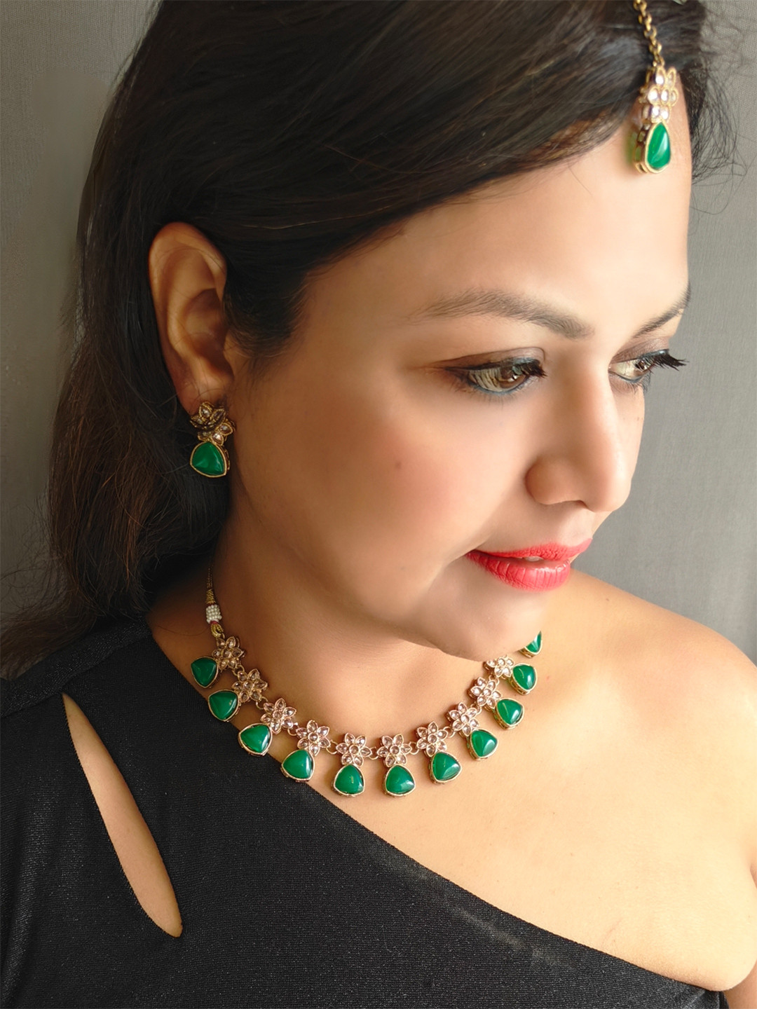 

GRIIHAM Gold Plated AD-Studded Jewellery Set
