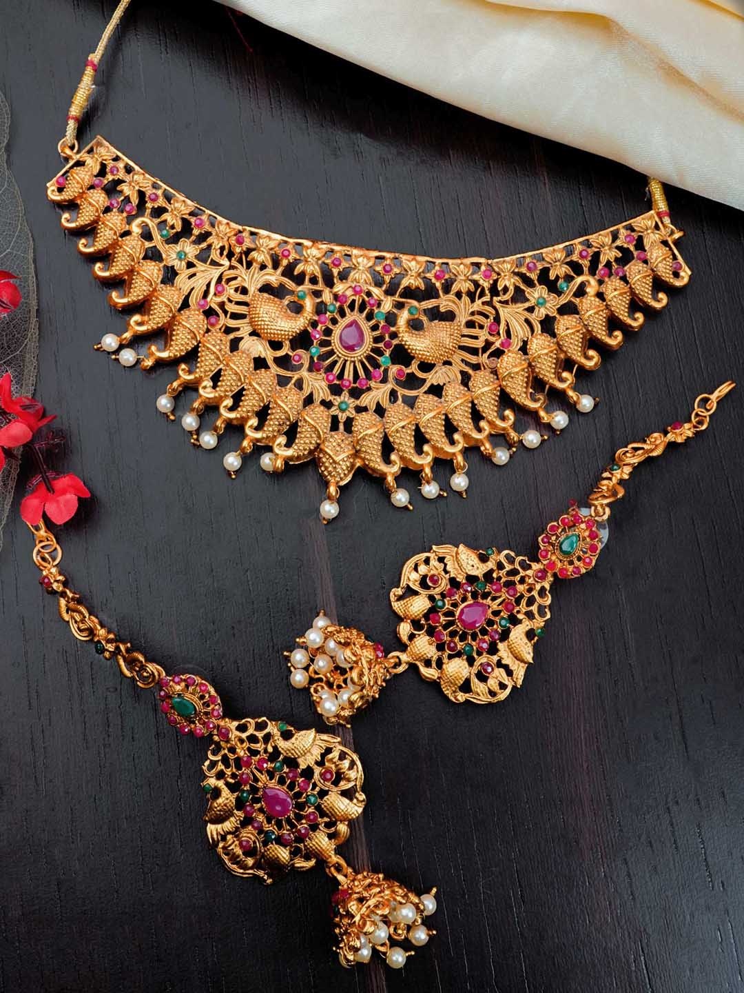 

GRIIHAM Gold-Plated CZ-Studded Jewellery Set