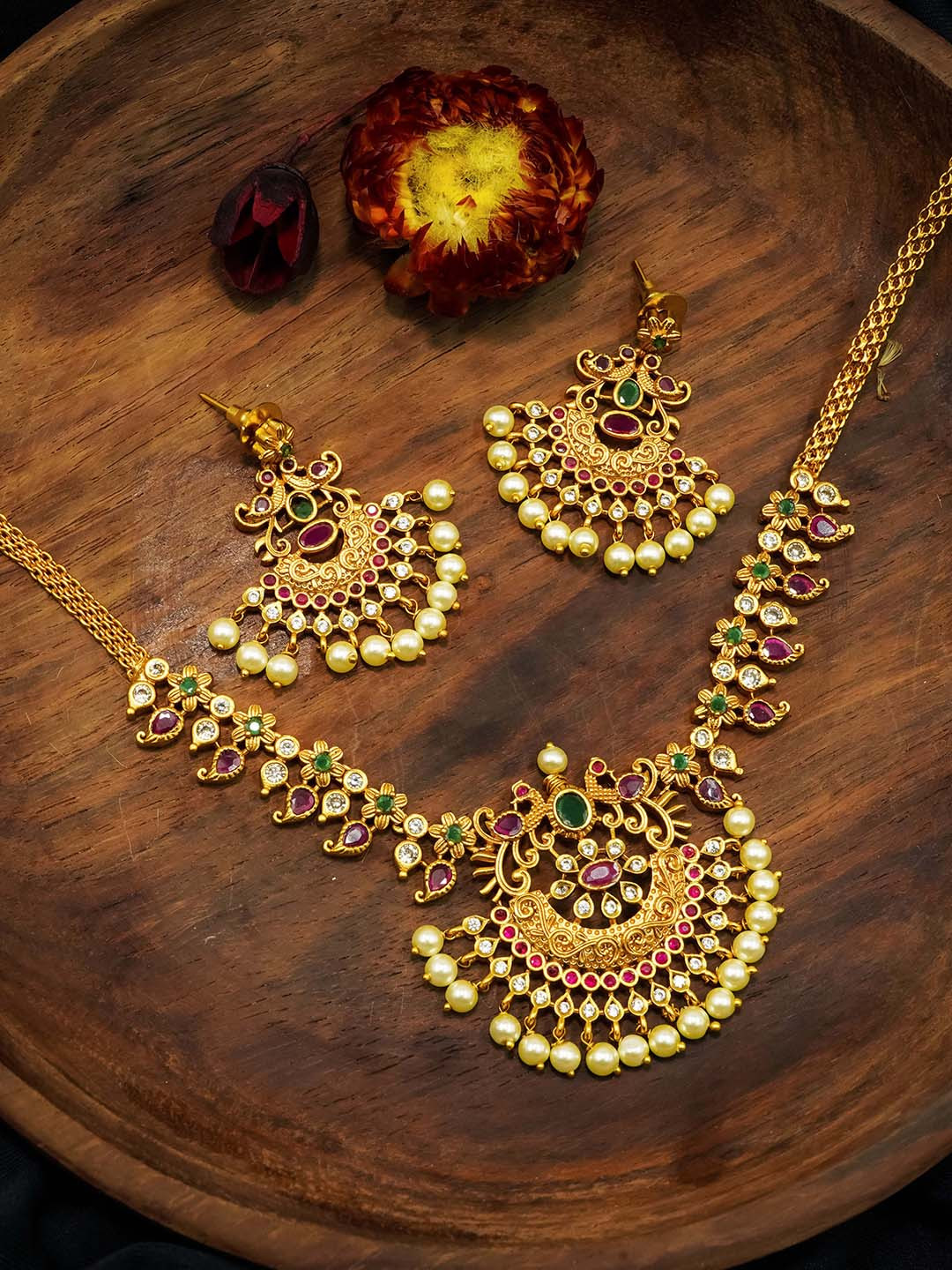 

GRIIHAM Gold-Plated CZ-Studded Jewellery Set