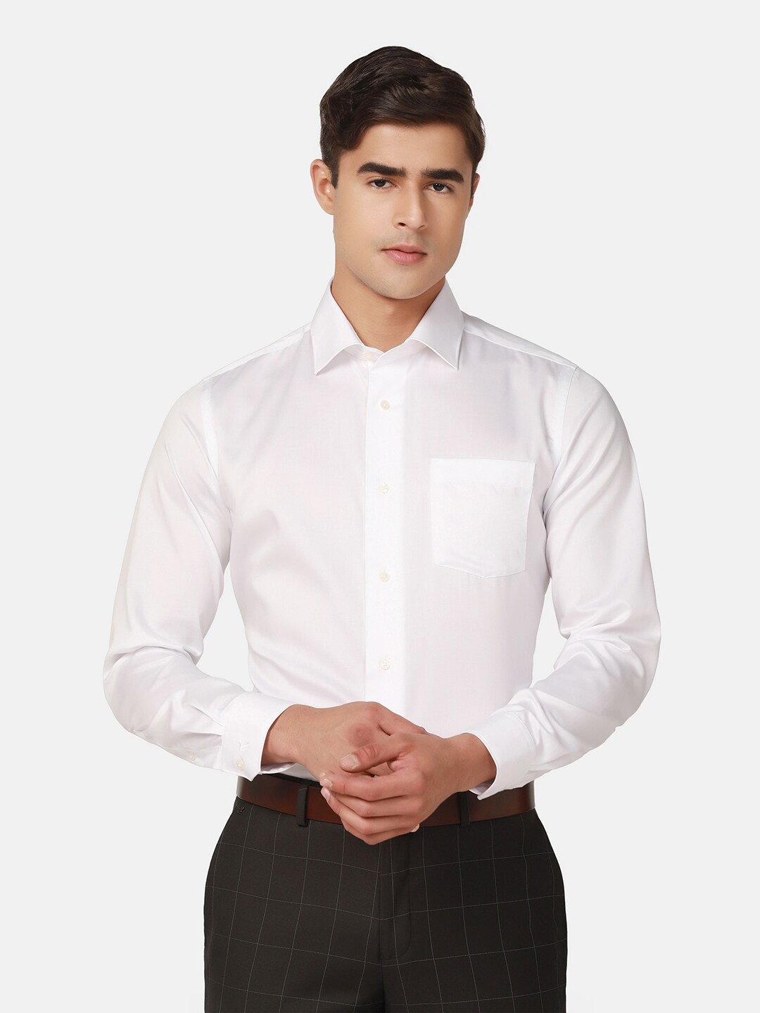 

Blackberrys India Slim Spread Collar Pure Cotton Slim Fit Formal Shirt, White